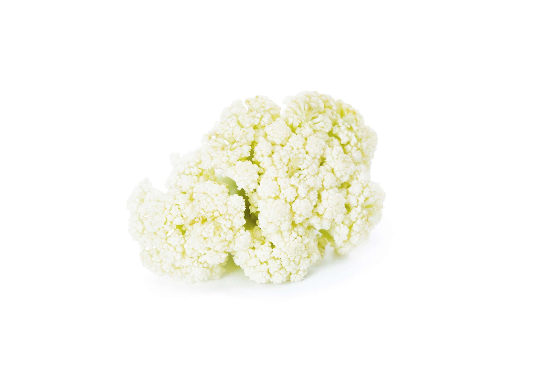 白底蔬菜新鲜蔬菜切开菜花切开花菜一朵花菜