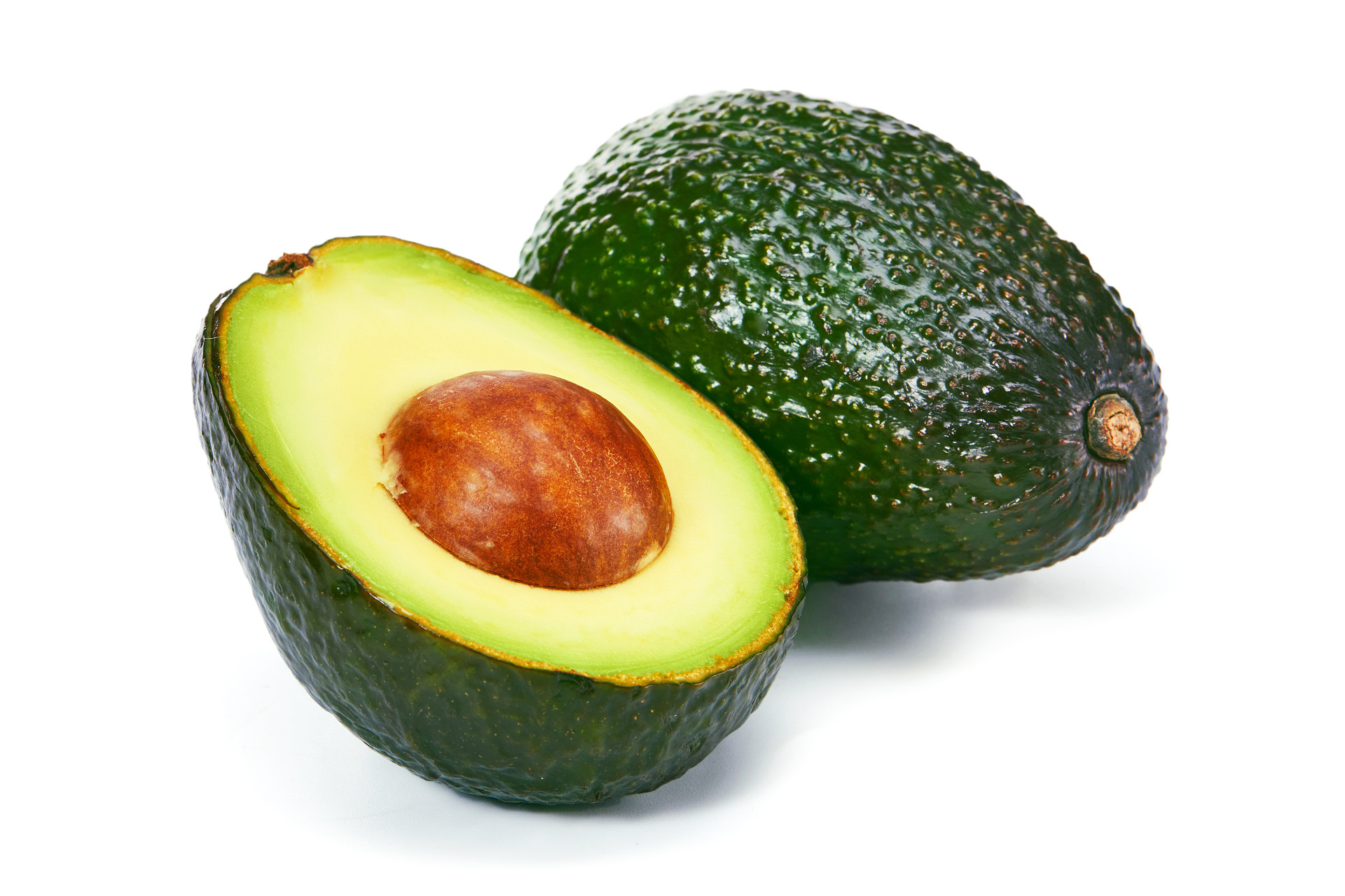 白底水果牛油果一颗牛油果切开牛油果半个牛油果