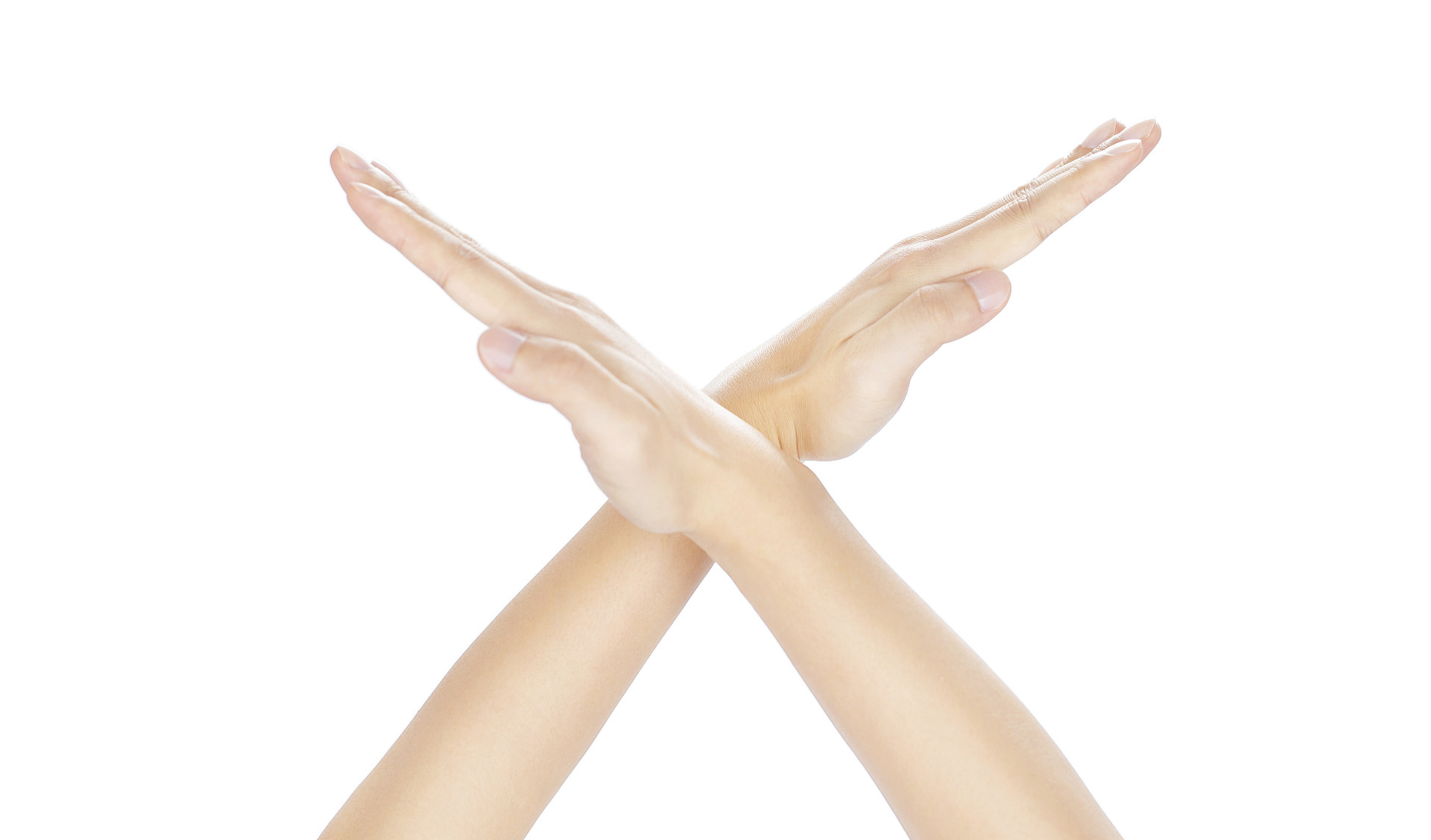 白底手势人物手势禁止手势交叉双手