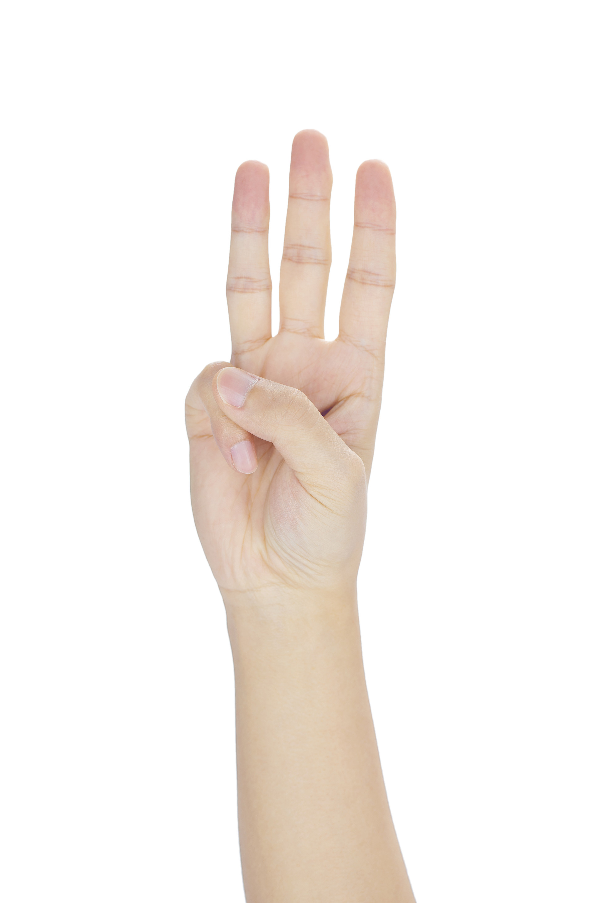 白底手势人物手势三根手指