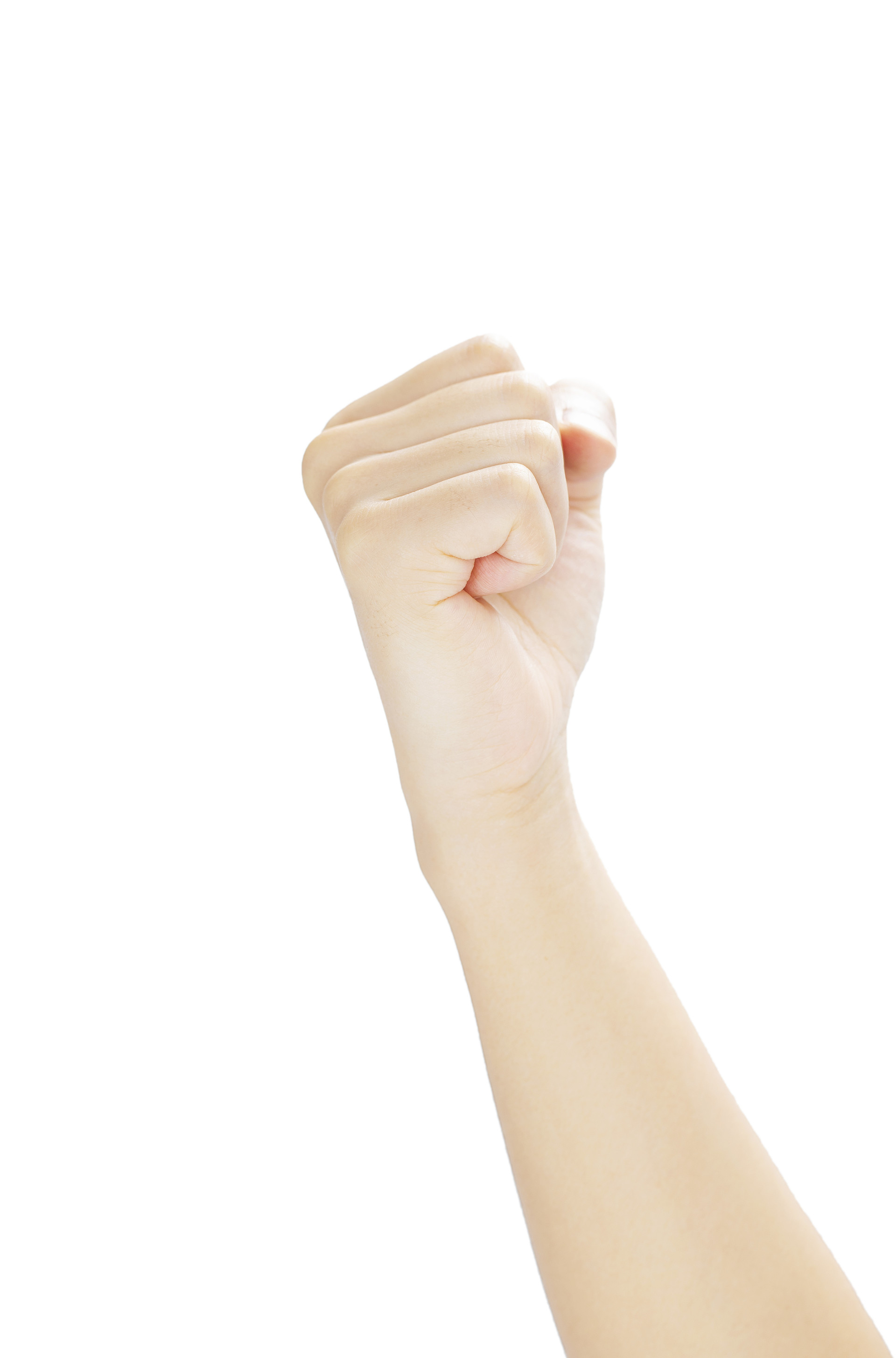 白底手势人物手势握拳拳头加油手势