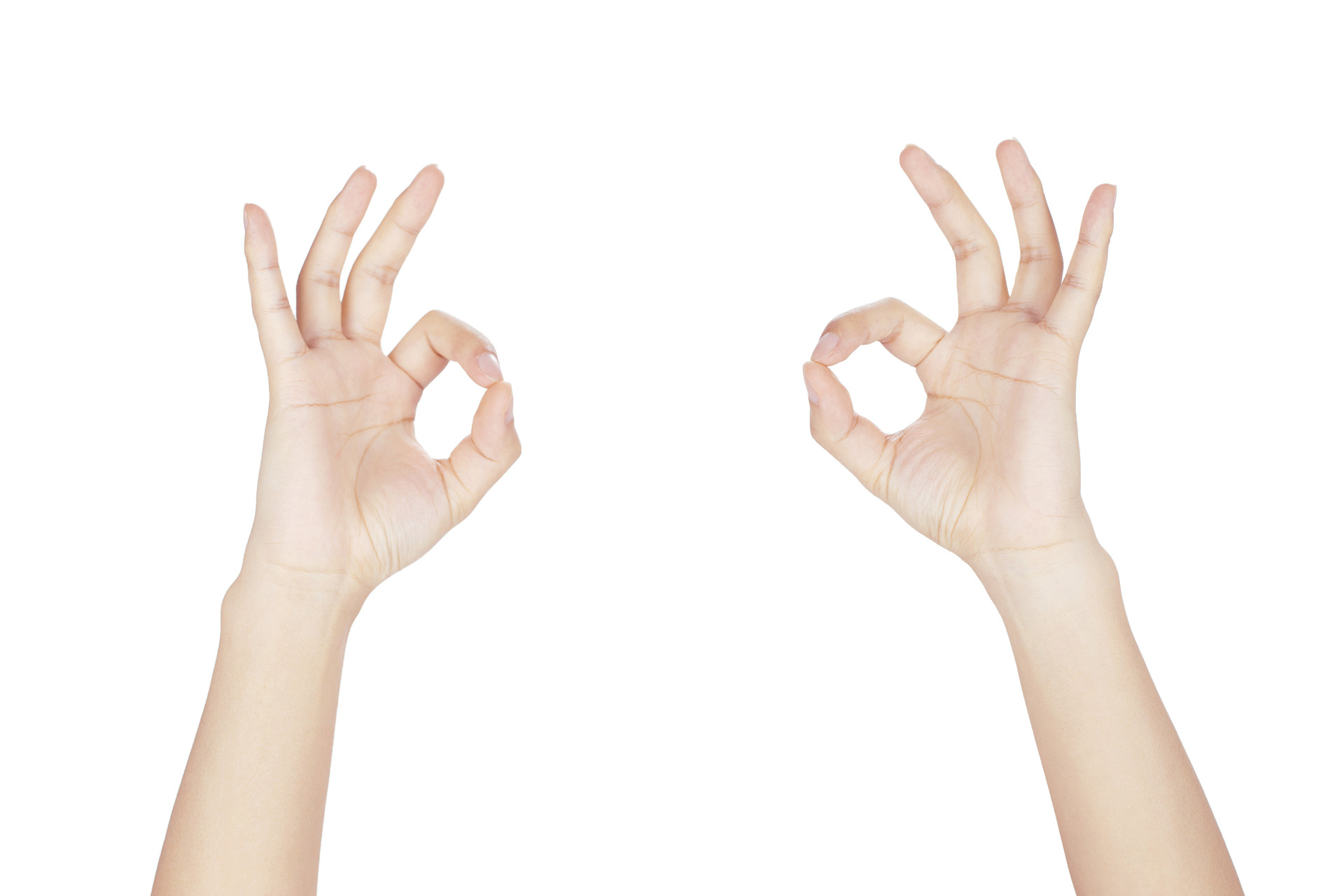 白底手势人物手势OK手势同意手势双手同意