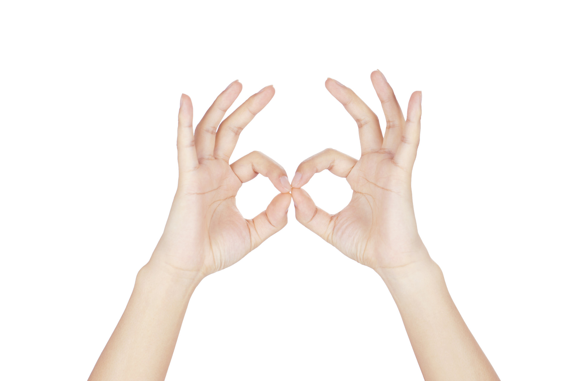 白底手势同意手势双手同意人物手势OK手势