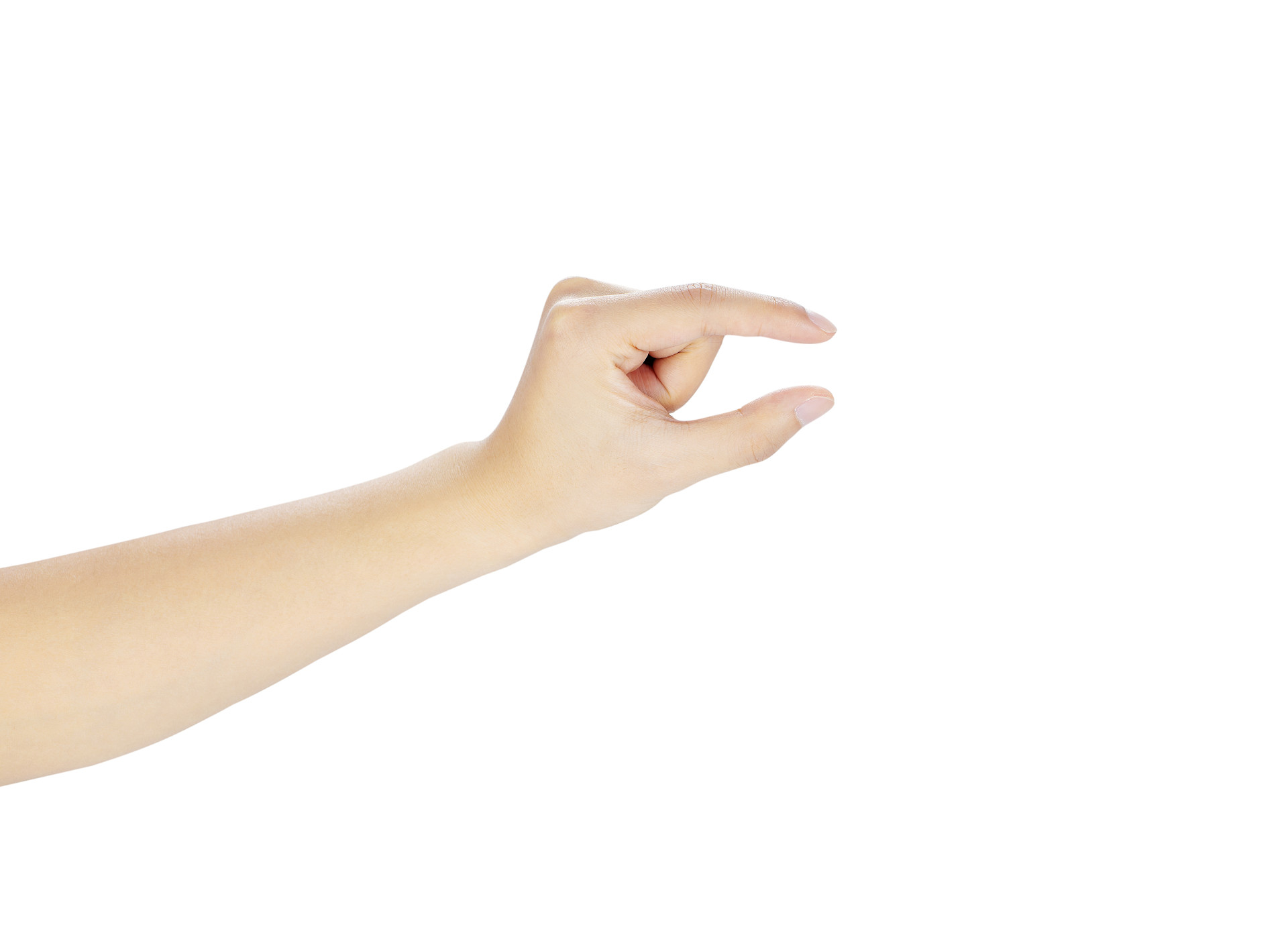 白底手势人物手势比划大小比划长短