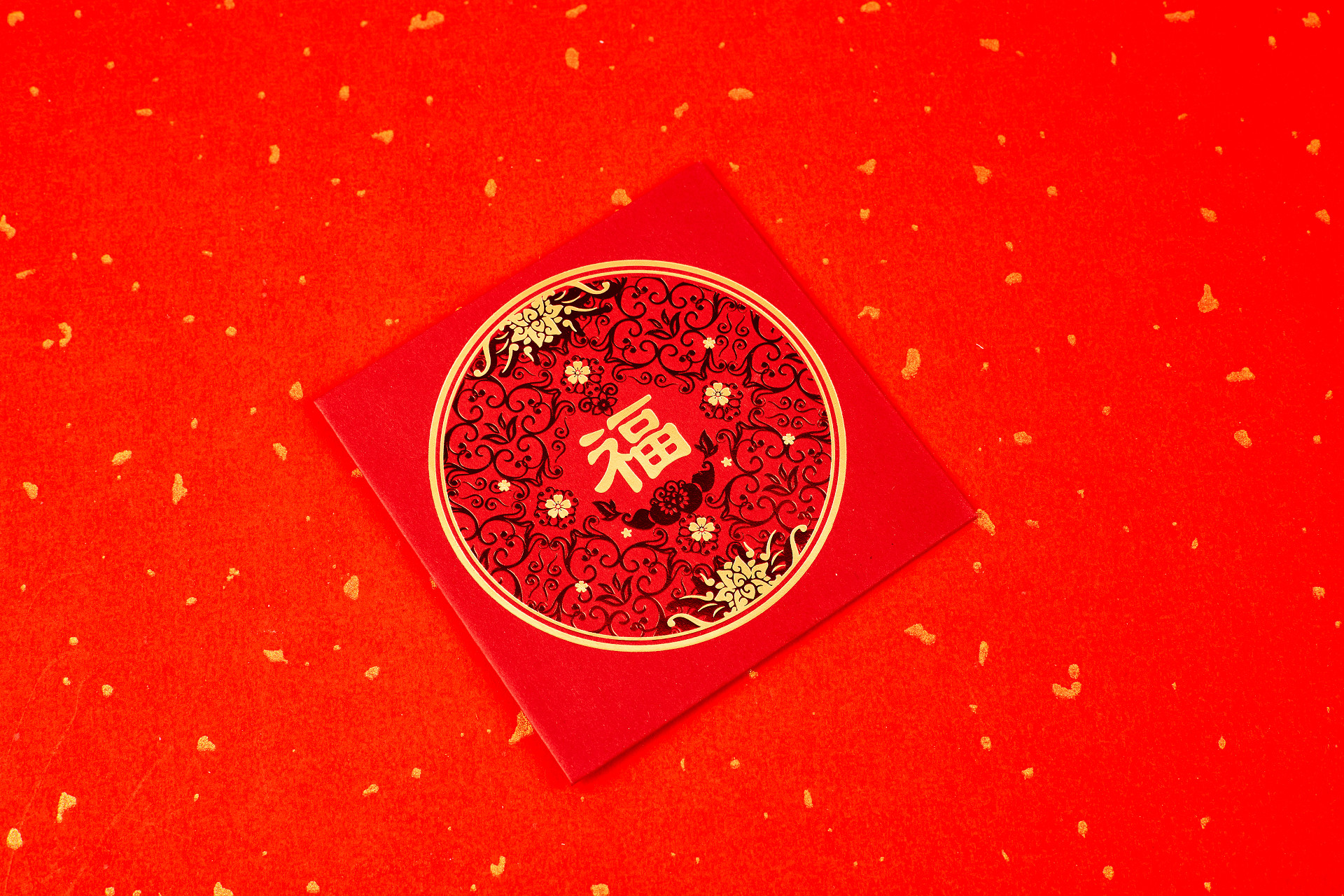 红色纹理纸红纸福字花纹新年元素