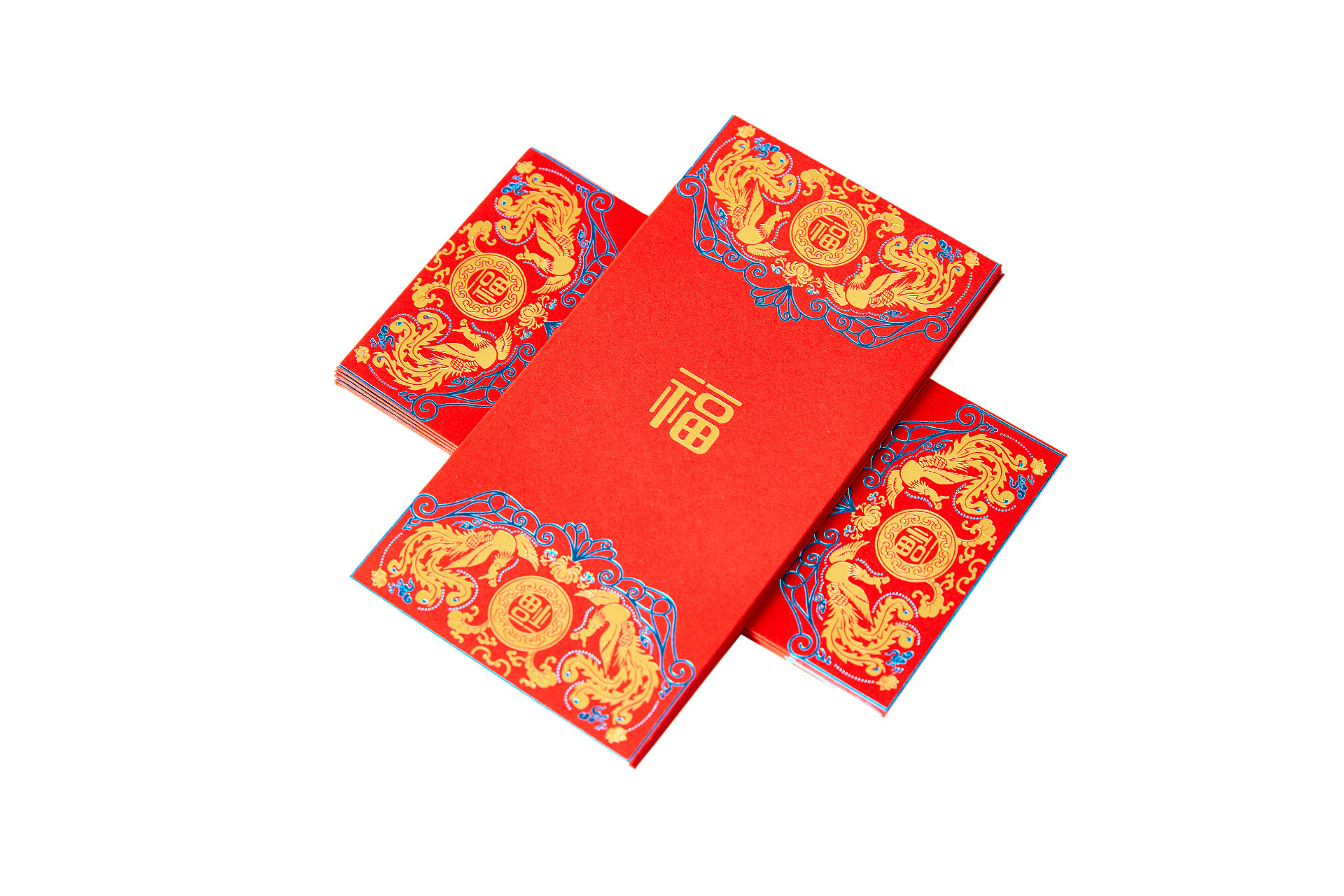 白底花纹印花红包两叠红包新年红包