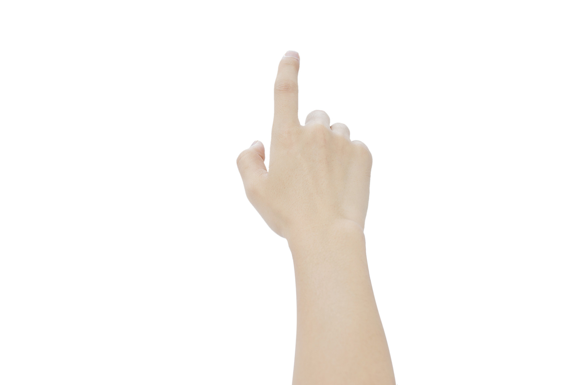 白底手势人物手势一根手指伸出食指一根食指