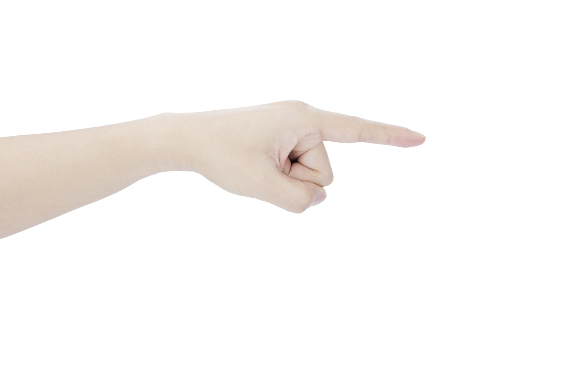 白底手势人物手势一根手指伸出食指手指指向