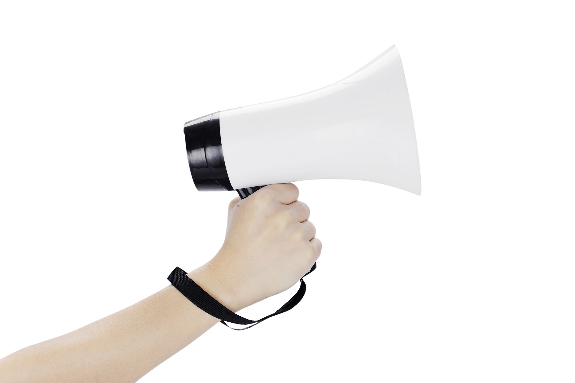 白底手势人物手势手拿喇叭手拿扬声器