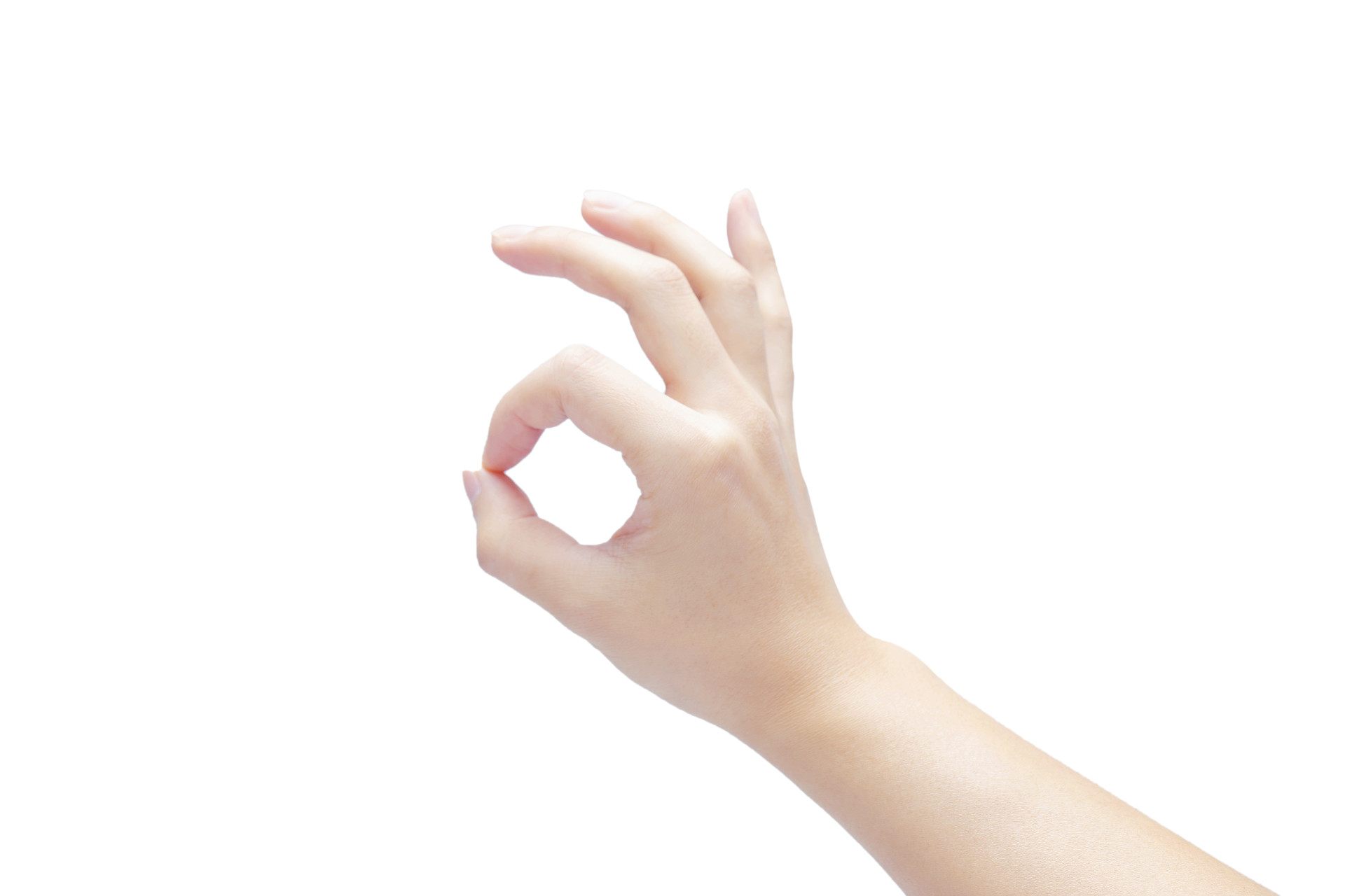 白底手势人物手势OK手势同意手势