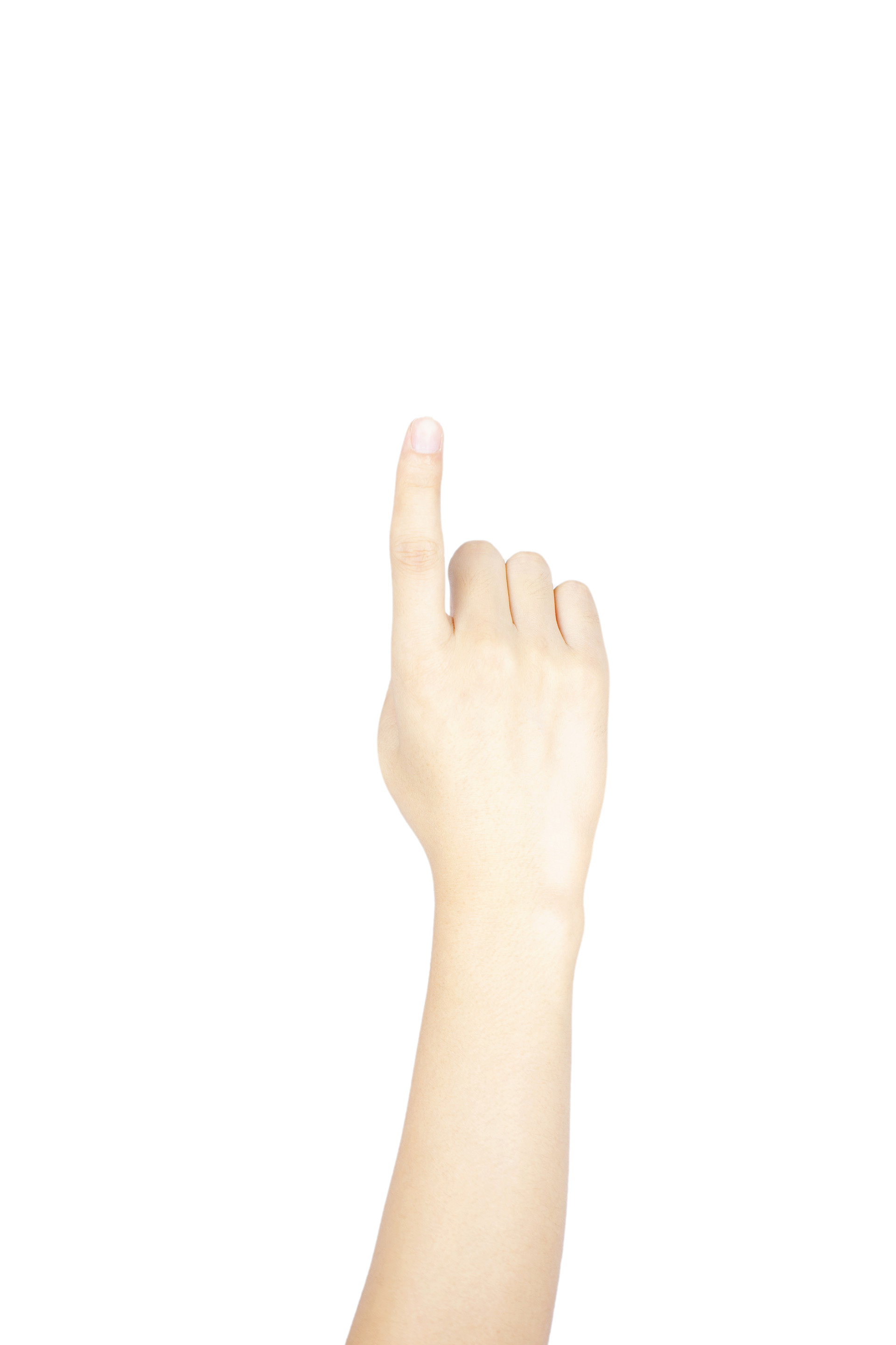 白底手势人物手势一根手指一根食指