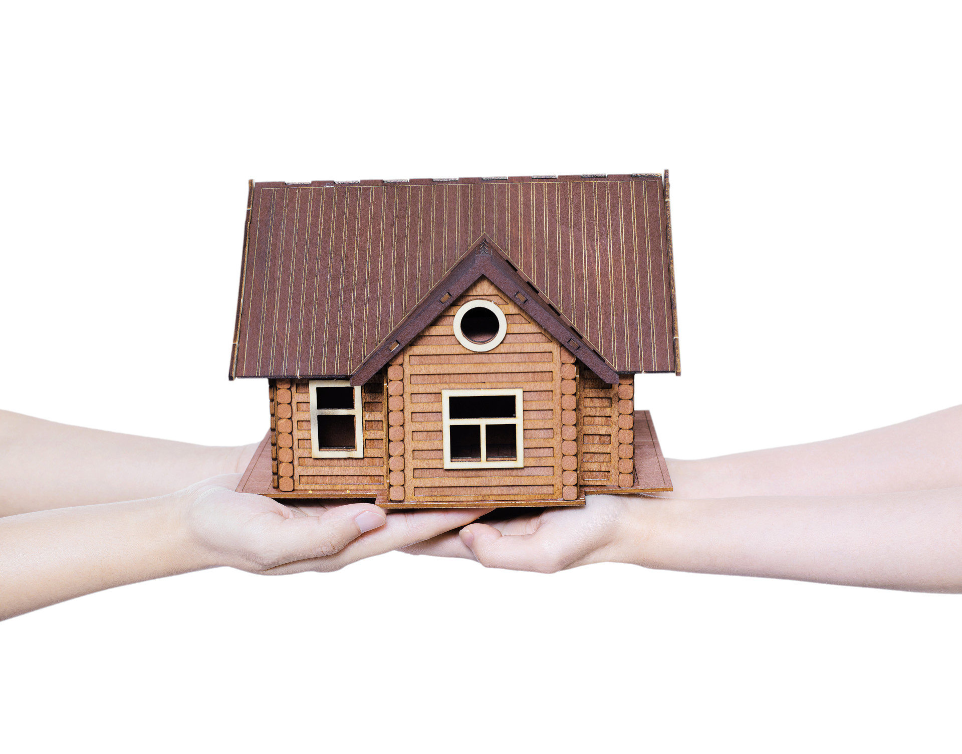 白底手势人物手势托起房子托着房子房产