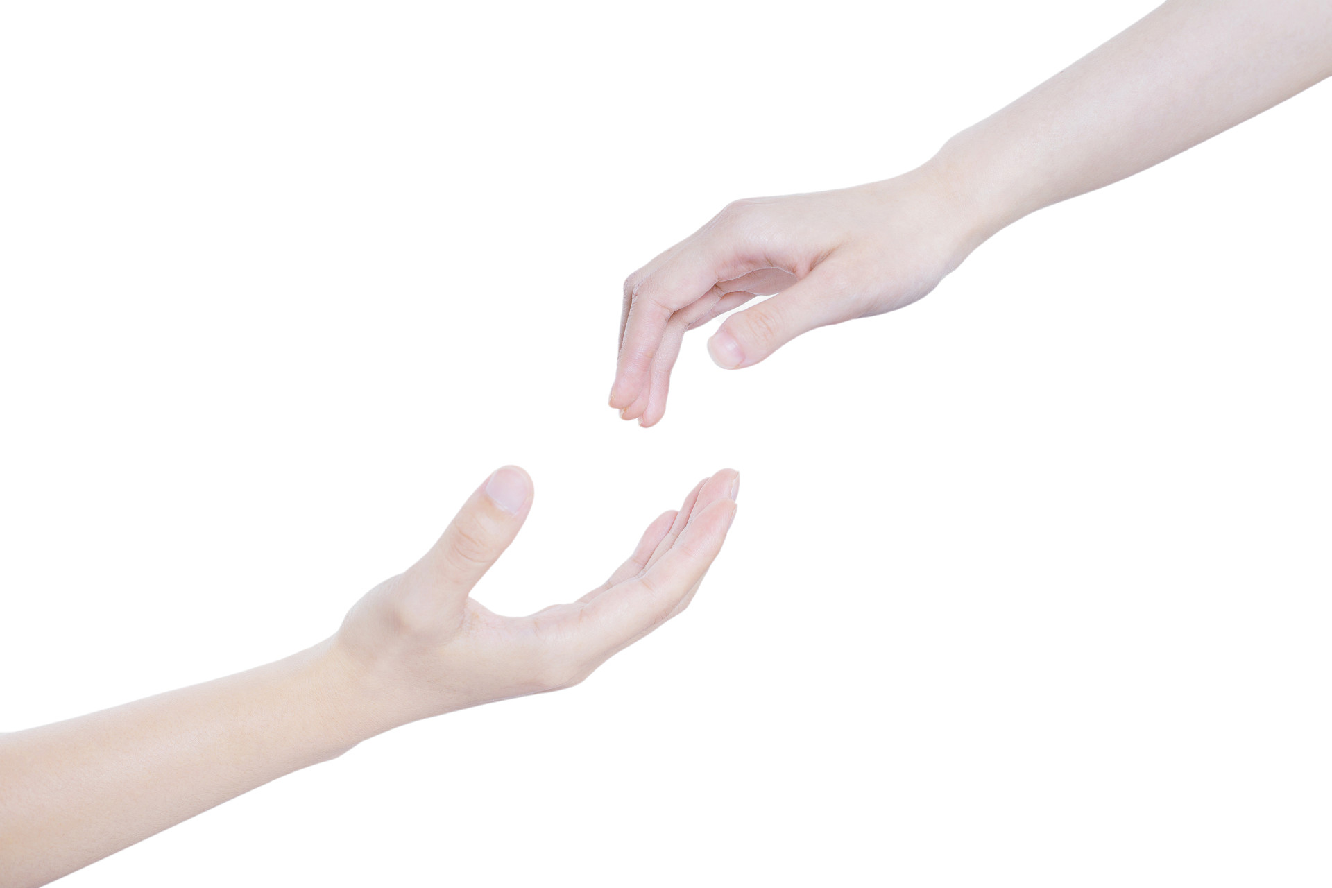 白底手势人物手势双手伸手手势递手手势