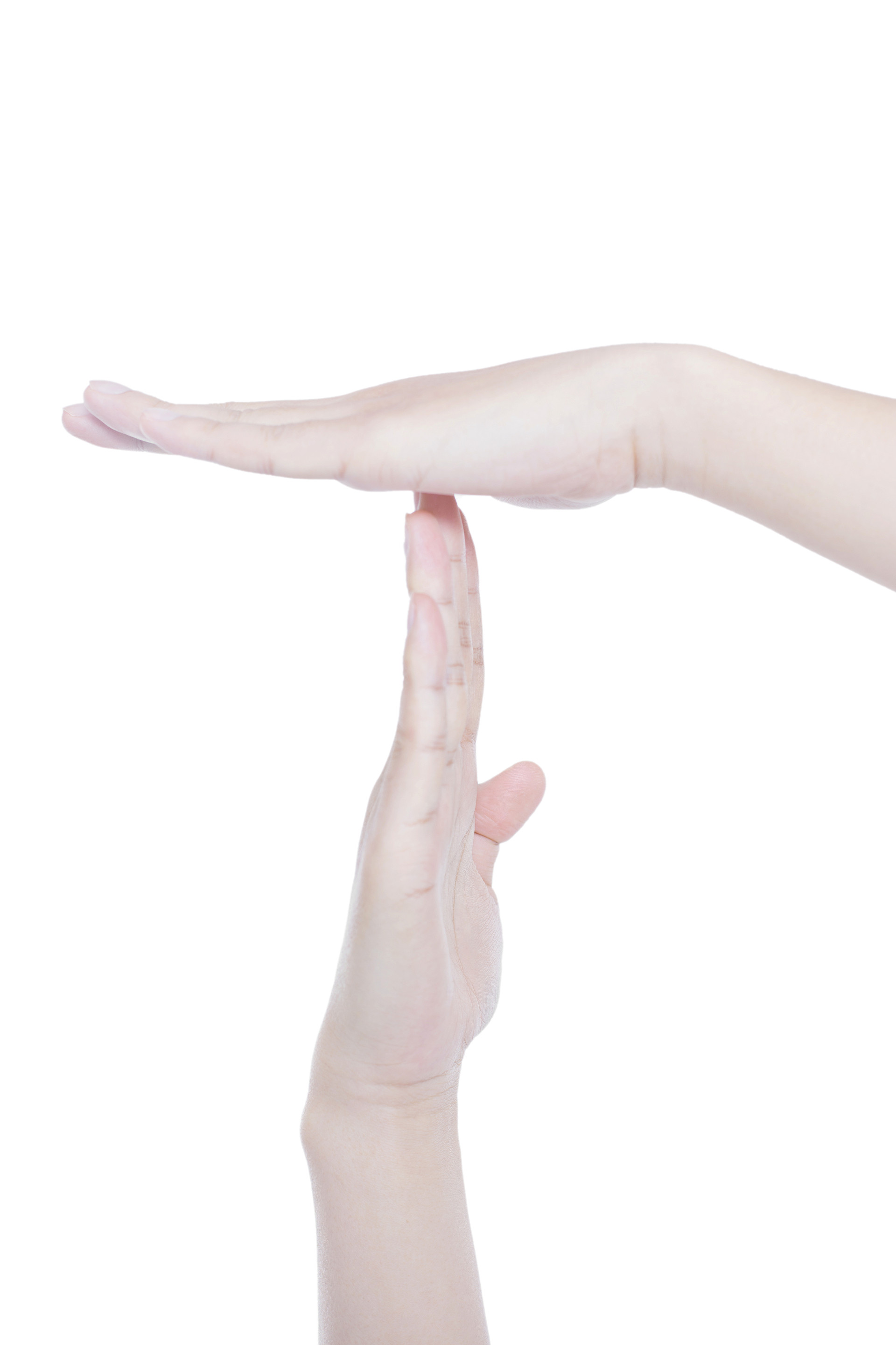 白底手势人物手势双手停止手势暂停手势