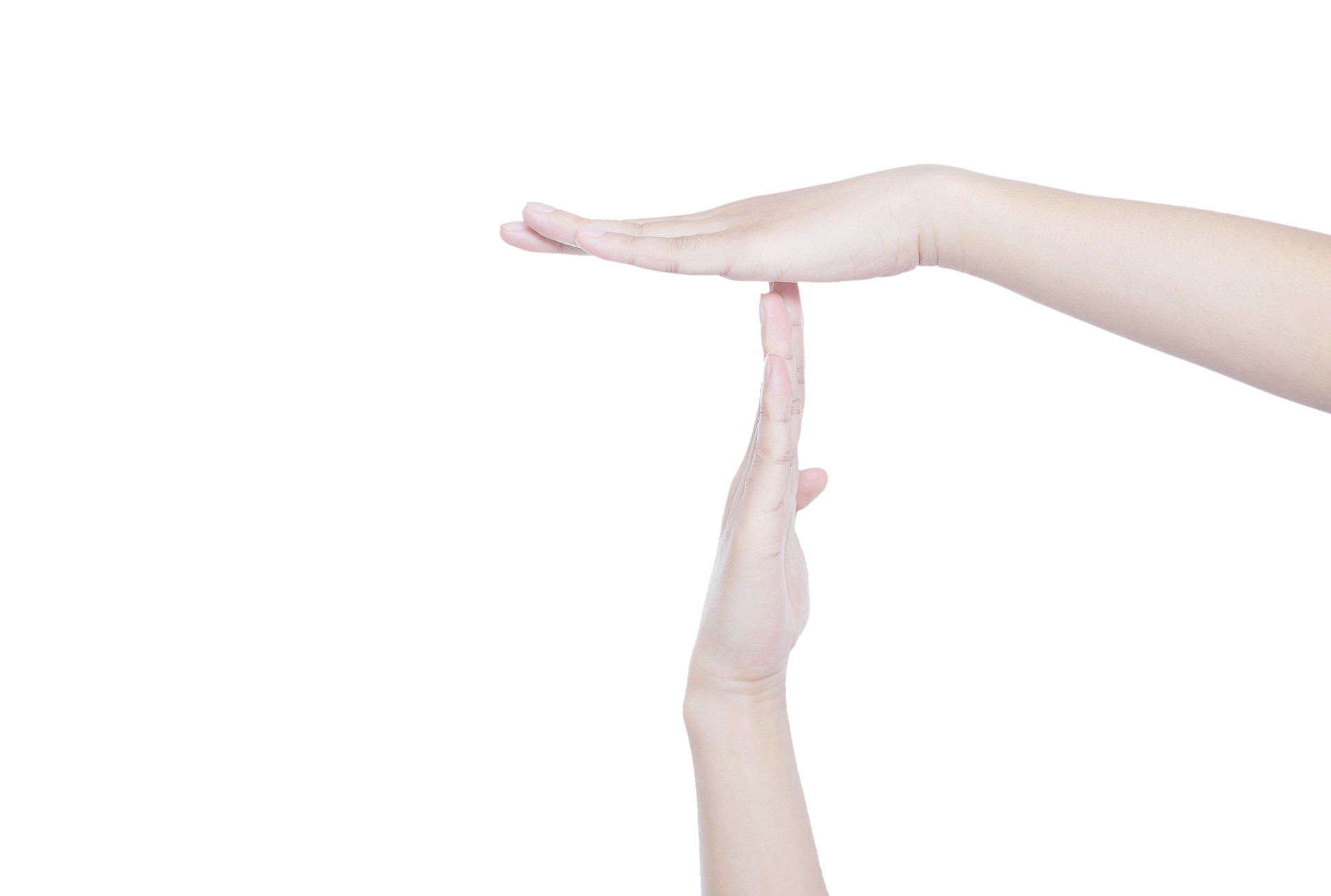 白底手势人物手势双手两只手停止手势暂停手势