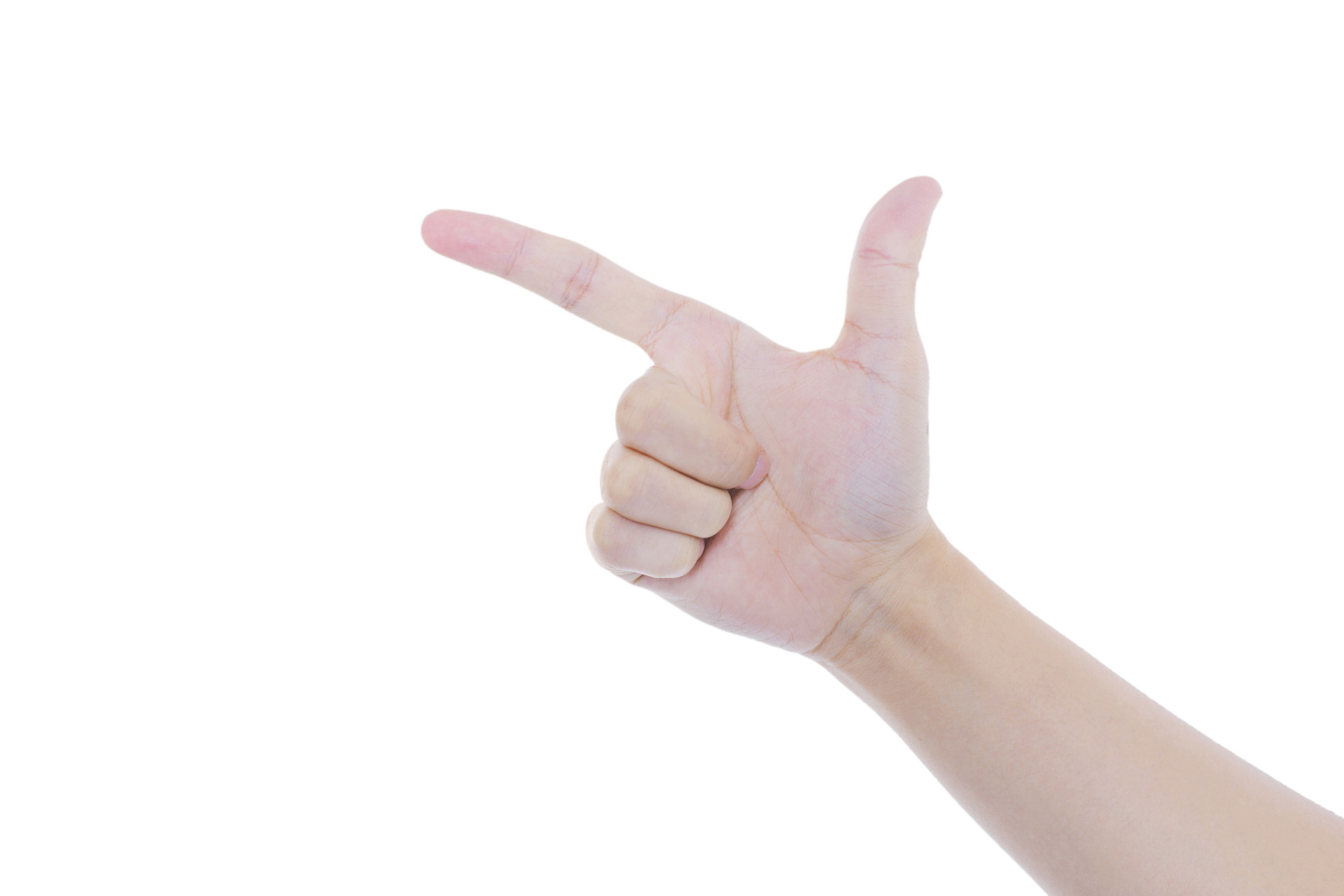 白底手势人物手势手指指向