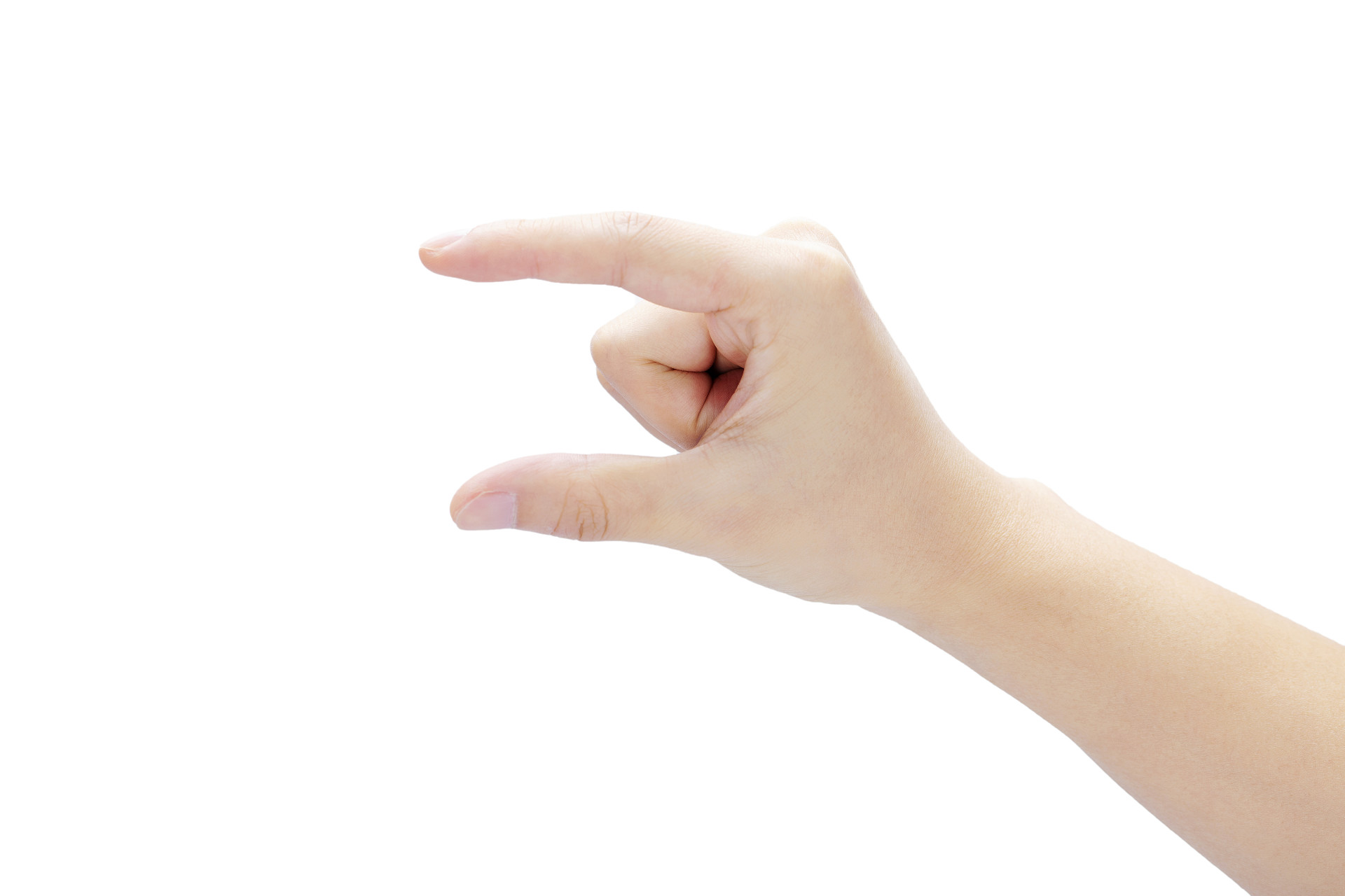 白底手势人物手势弯曲手指弯曲手掌