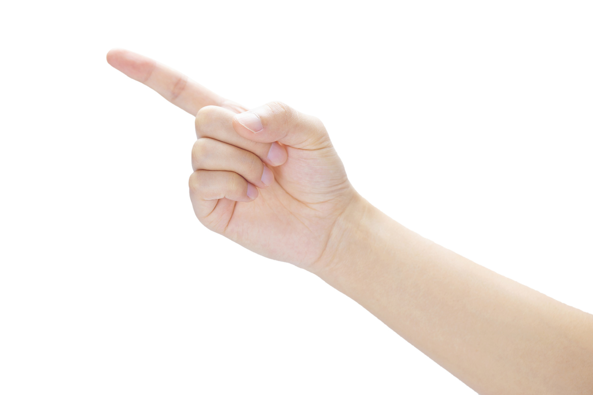 白底手势人物手势伸出手指伸出食指