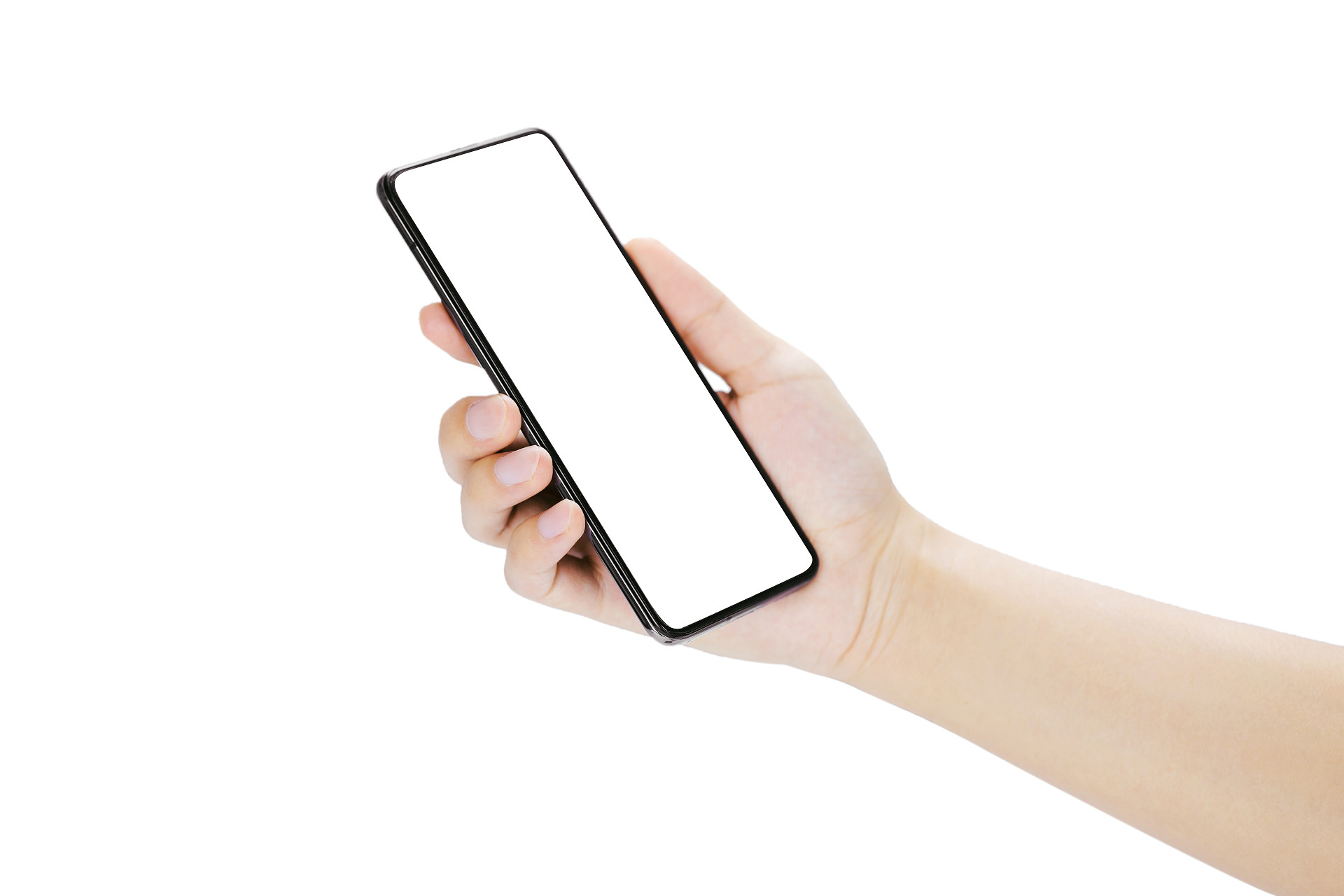 白底手势人物手势单手玩手机