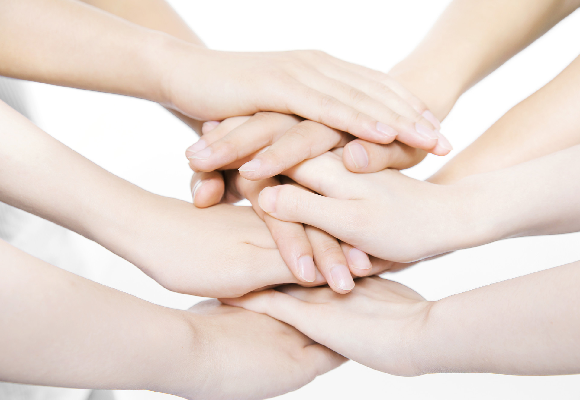 白底手势人物手势交叠手势加油手势团队手势团结手势