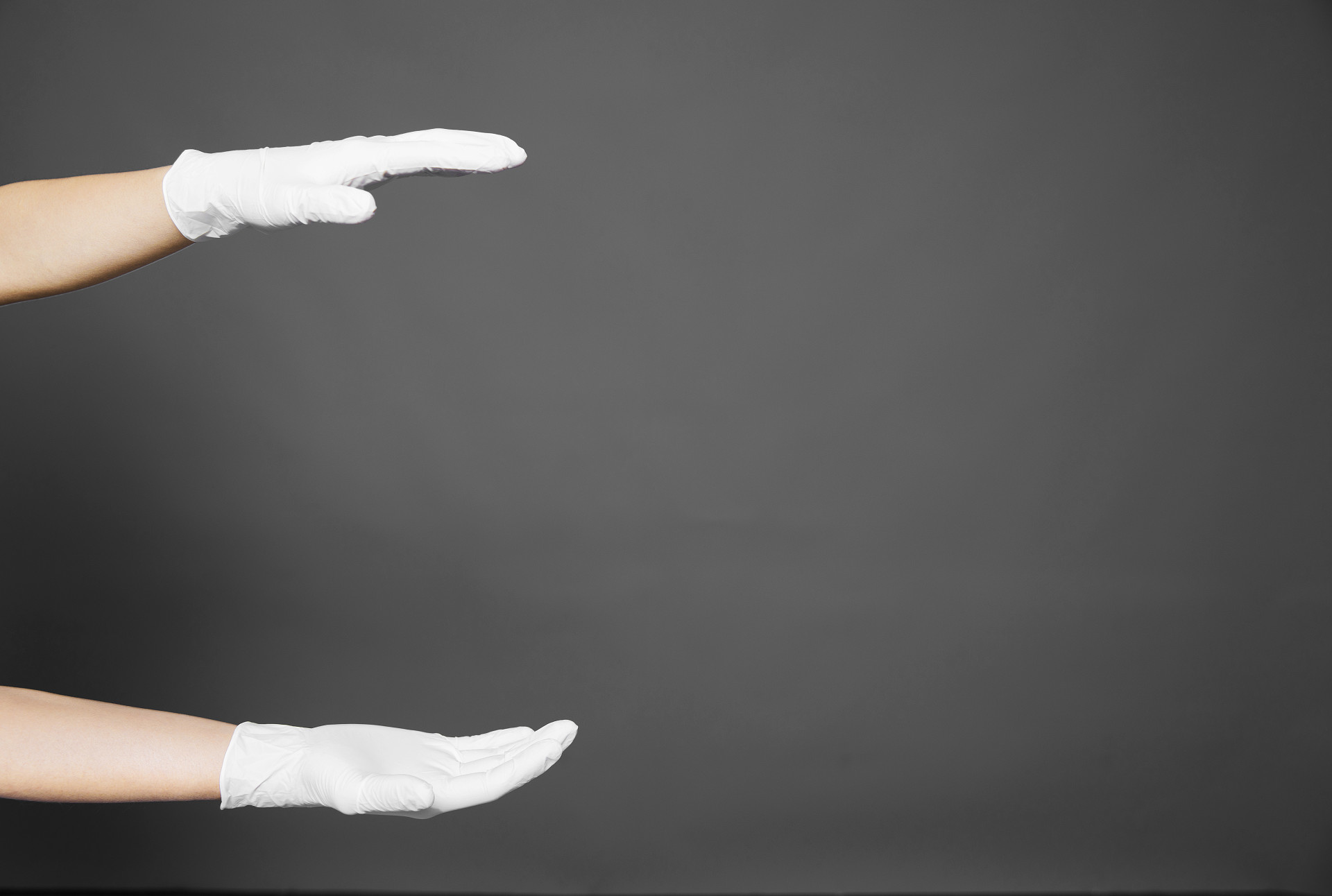 黑底白手套手势人物手势两手相对手掌向下手掌向上