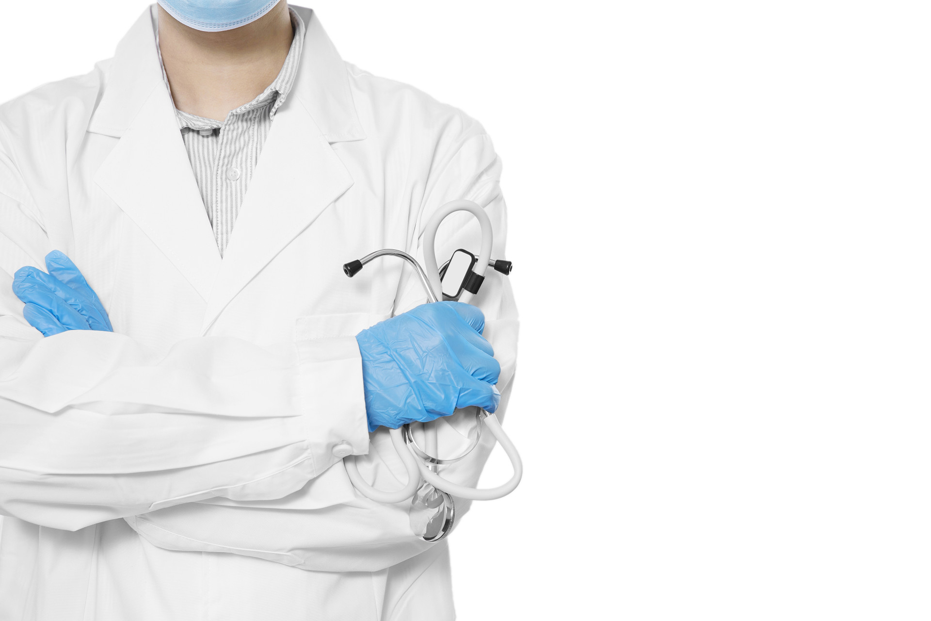 白底左侧人物医务人员医护人员医生专家