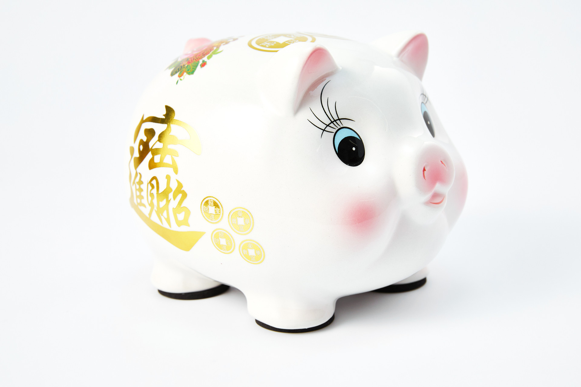 白底存钱罐小猪存钱罐可爱存钱罐攒钱存钱省钱储蓄