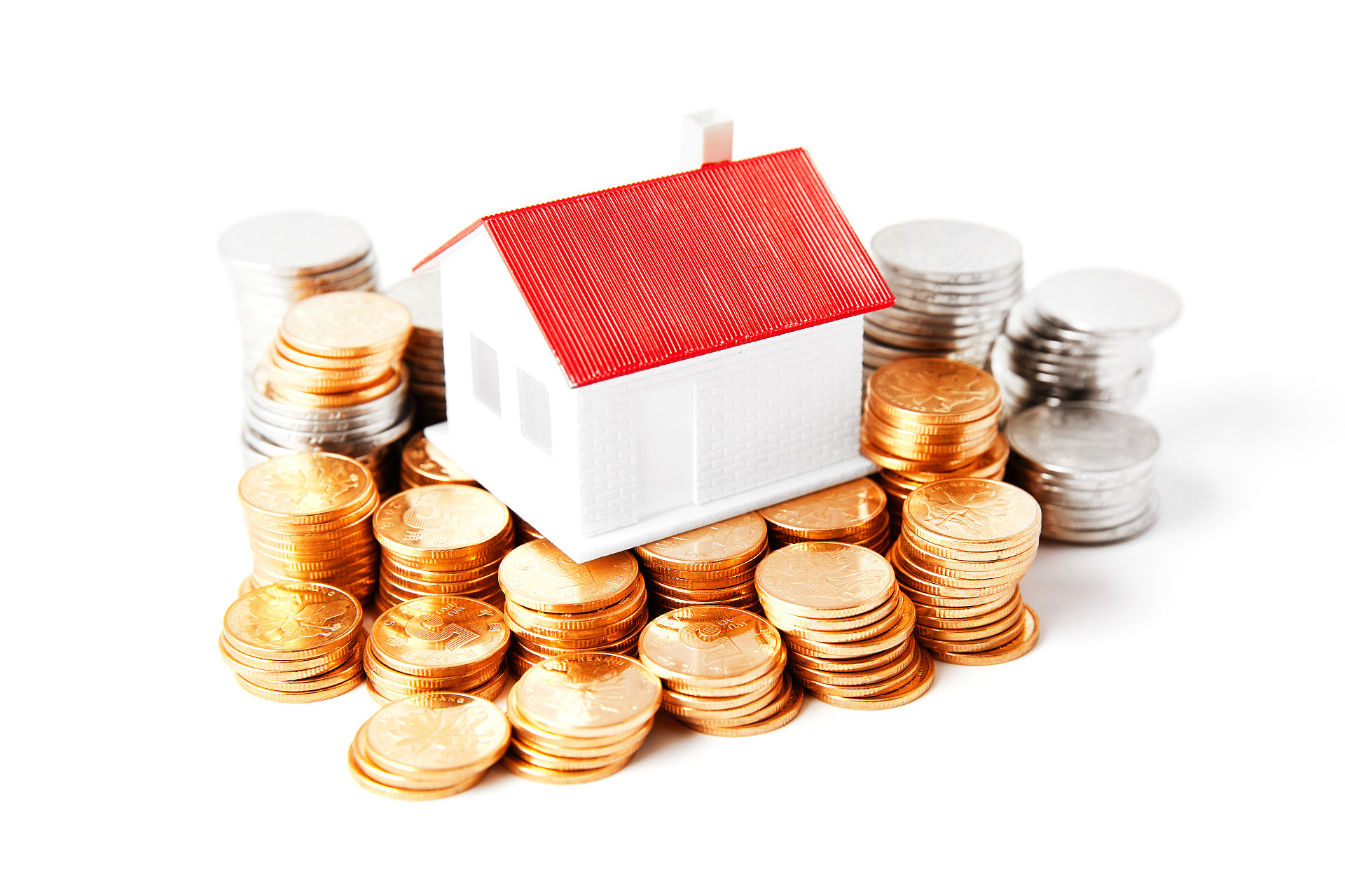 房子模型房产模型银币金币硬币金融