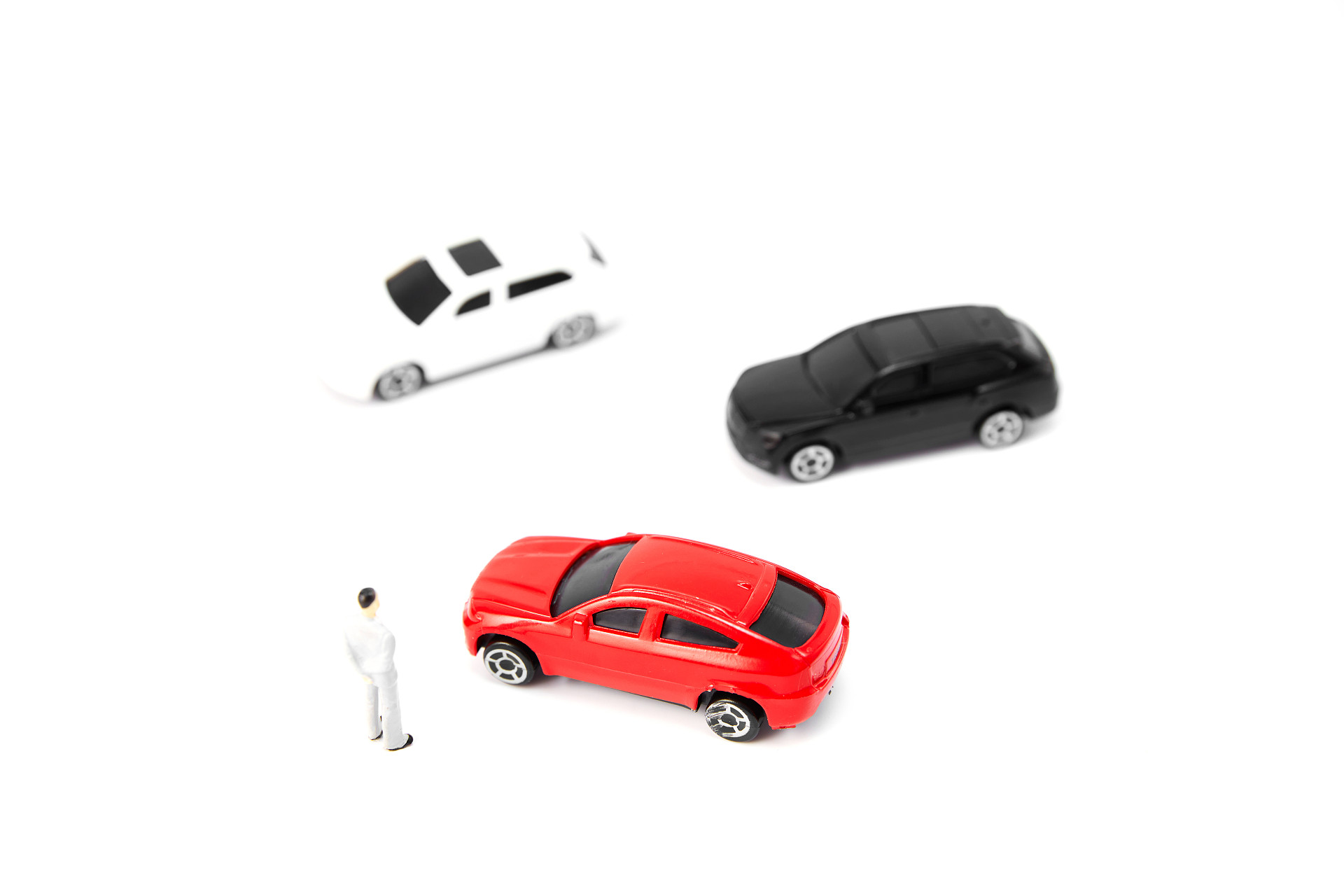 俯视图白底人物模型几辆汽车轿车模型汽车模型购买汽车