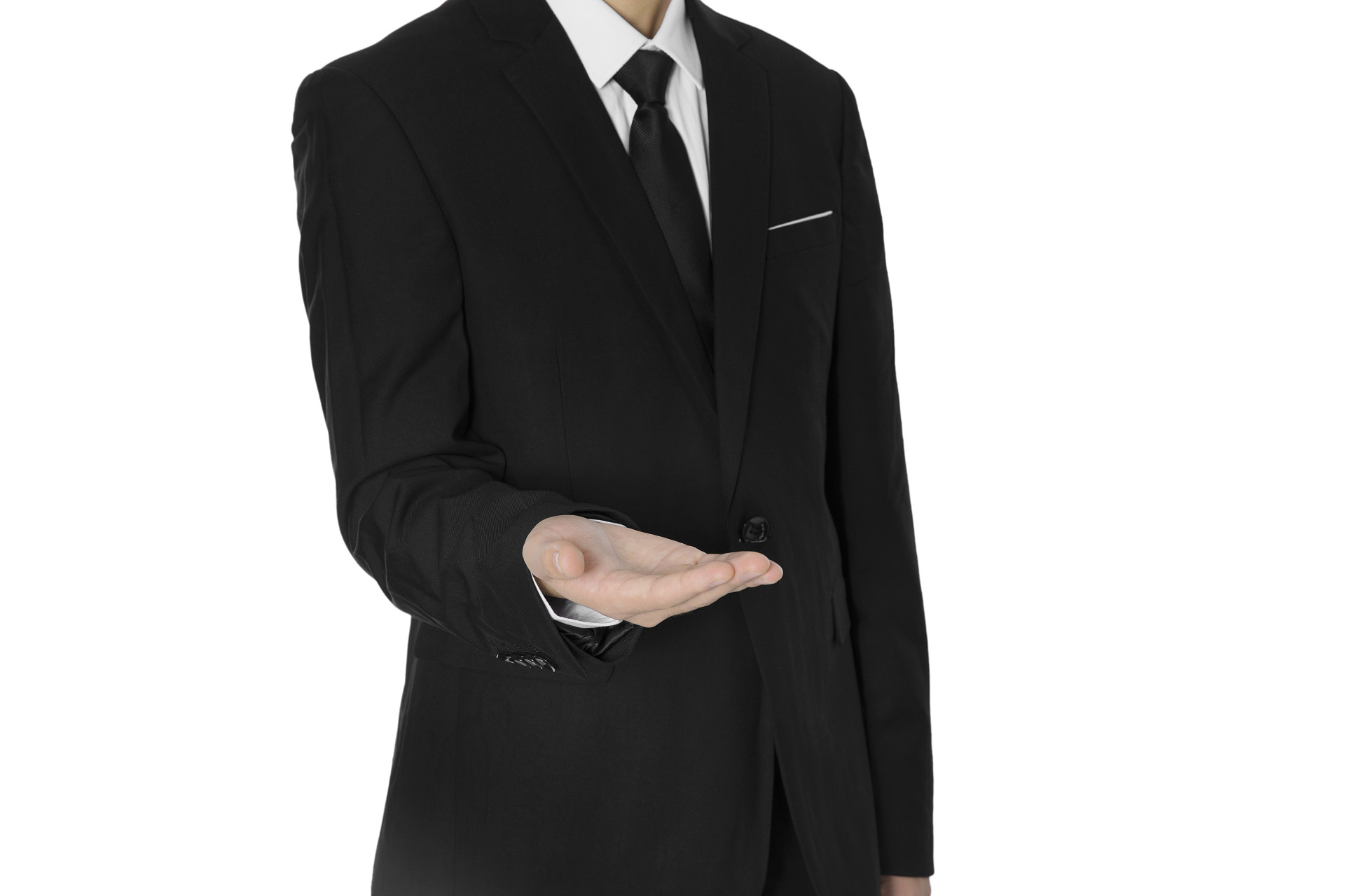 白底商务西装手势人物手势请的手势