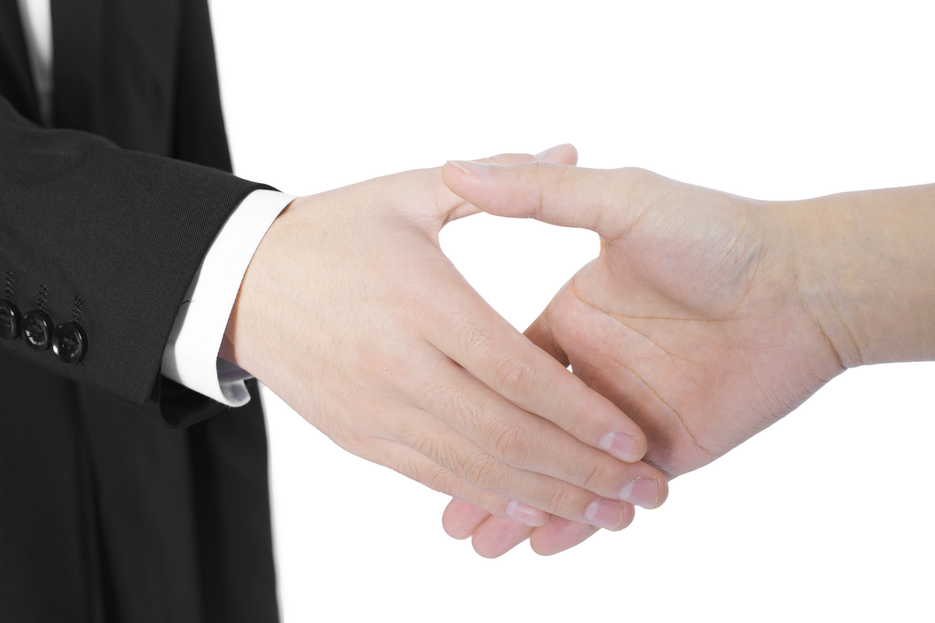 白底西装职场手势人物手势伸手手势成交手势握手手势