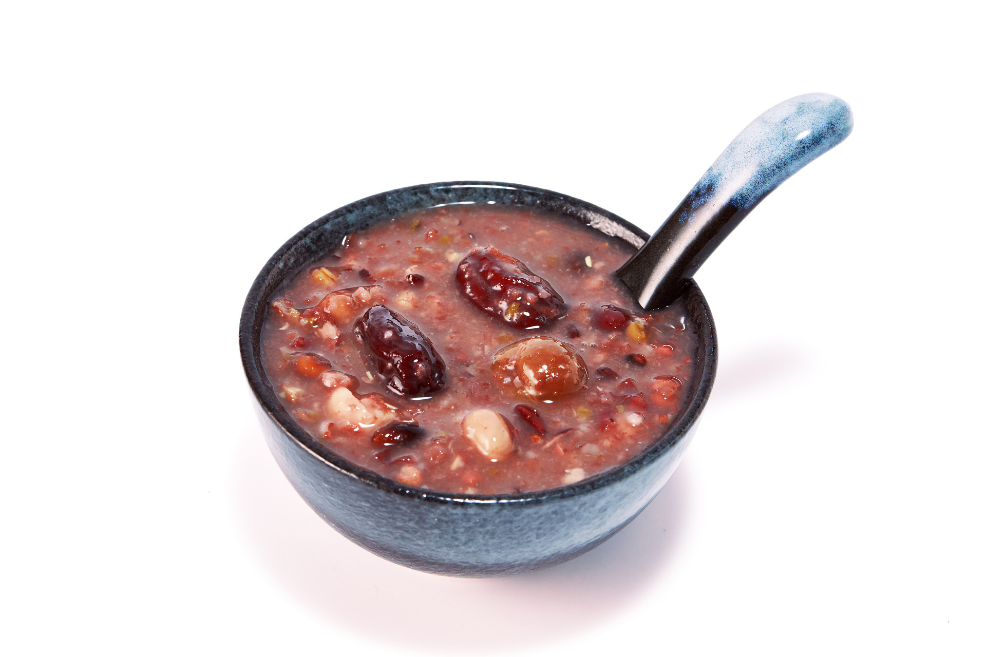 白底汤勺黑碗一碗腊八粥腊八节腊八粥八宝粥