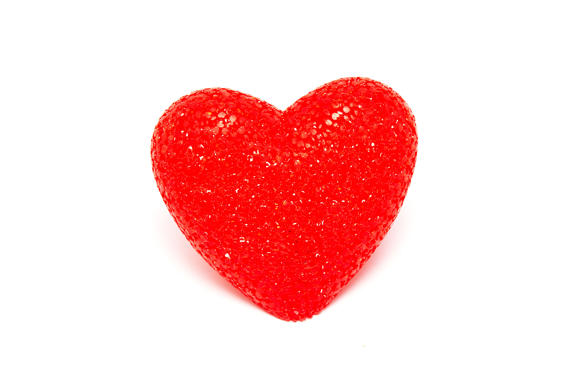 白底红色爱心红色心形亮晶晶的爱心