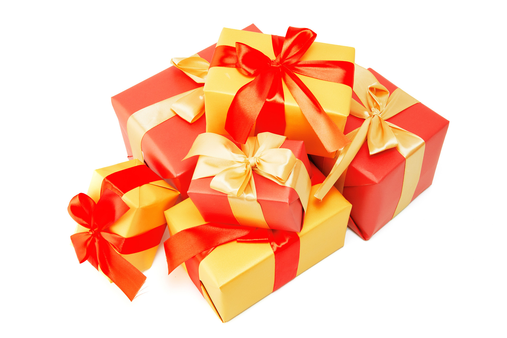 白底一堆礼盒红色礼物盒礼品盒礼盒圣诞节圣诞元素