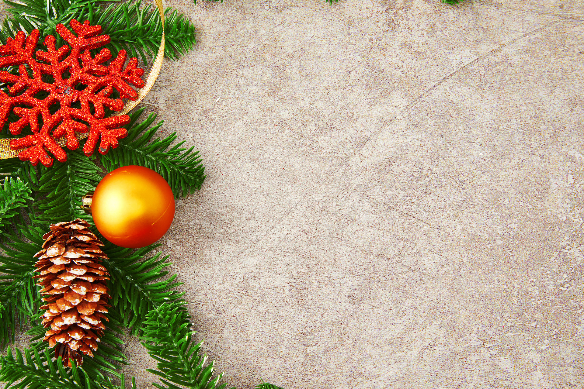 一侧元素灰底铃铛雪花红色装饰圣诞树圣诞节圣诞元素