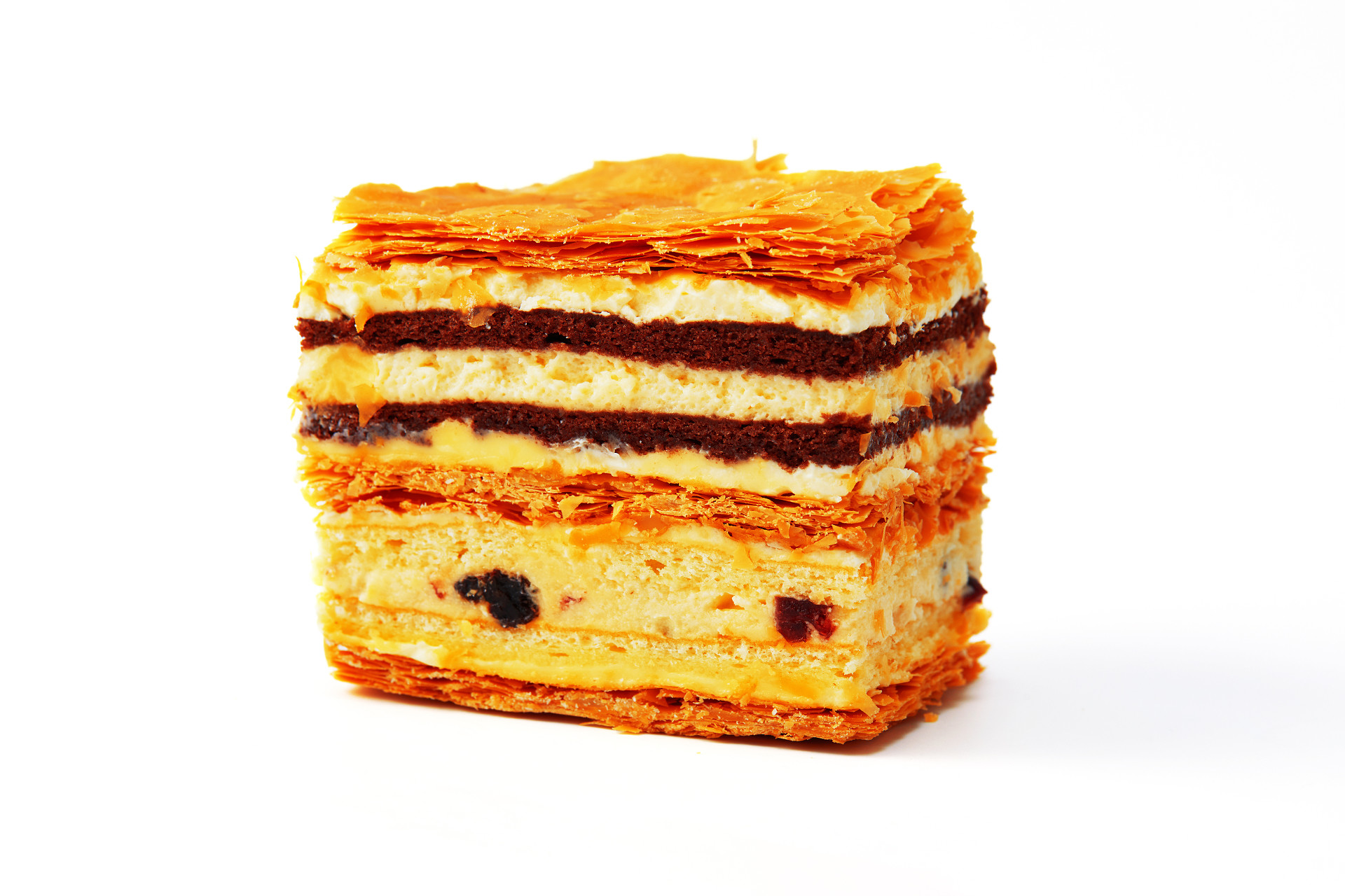 白底拿破仑蛋糕一块蛋糕美食甜品