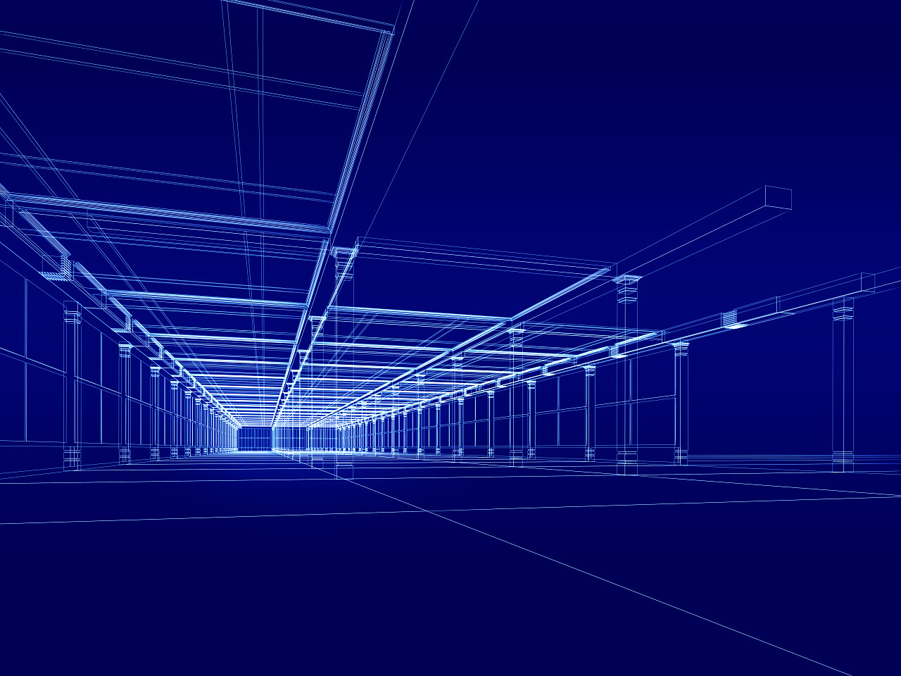 商务科技蓝色抽象线条建筑背景