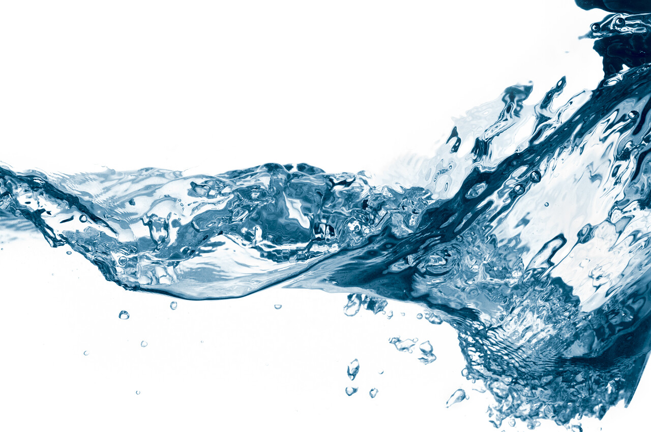 白底波动的水波蓝色液体