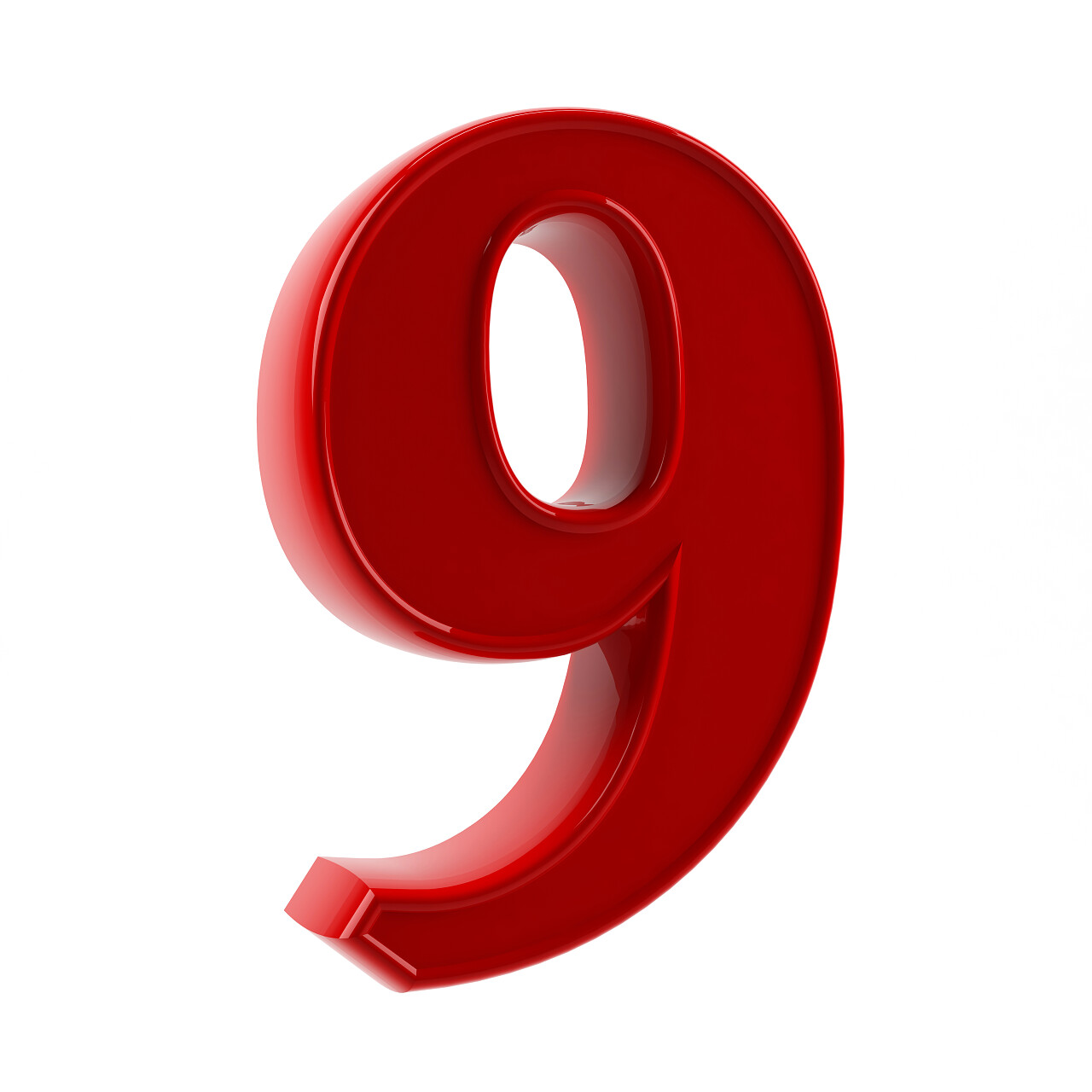 白底红色3d立体数字9