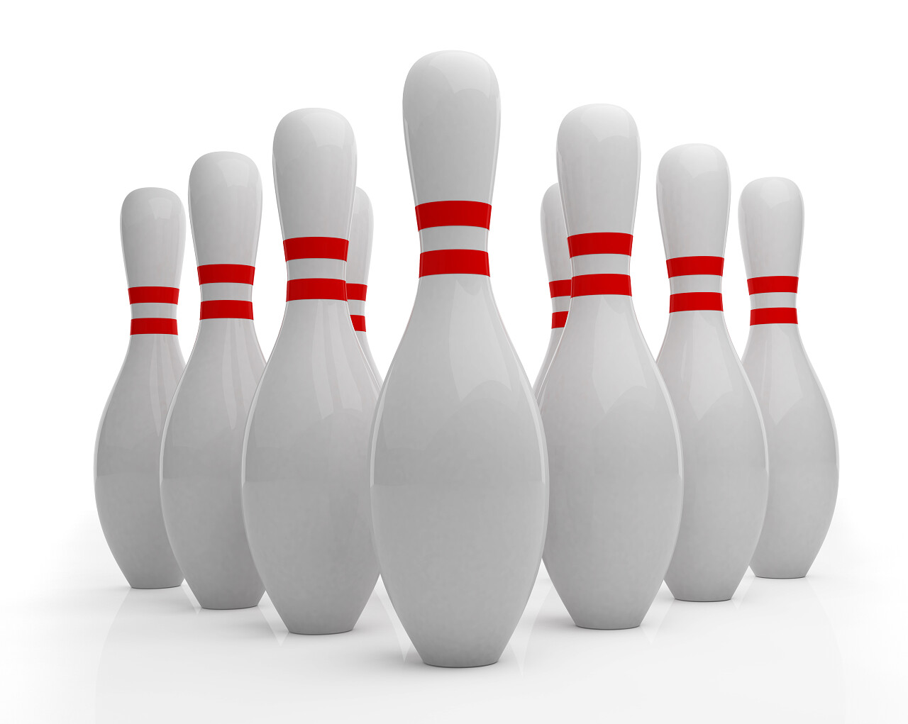 白底体育运动娱乐红白保龄球球瓶