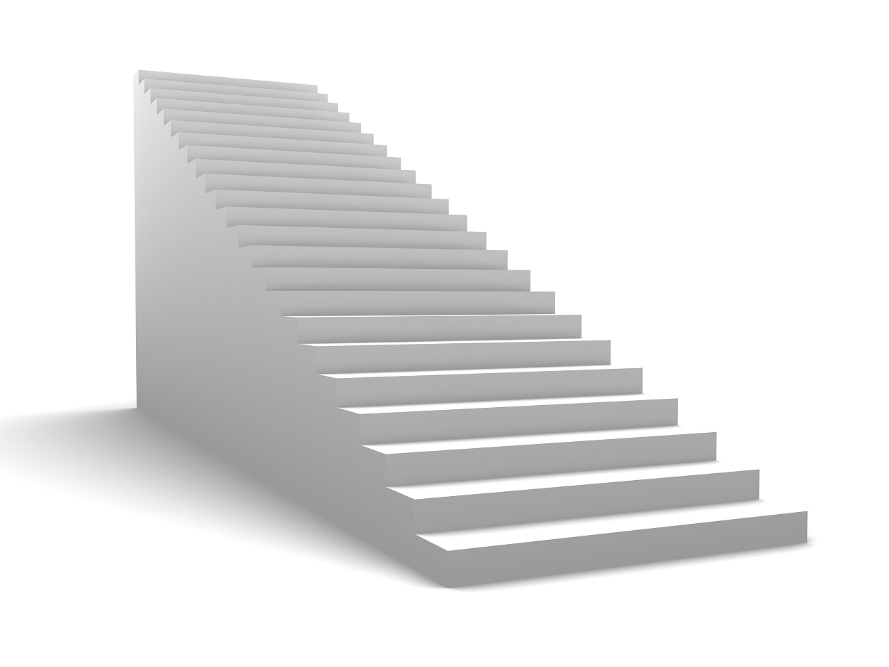 白底3d模型楼梯