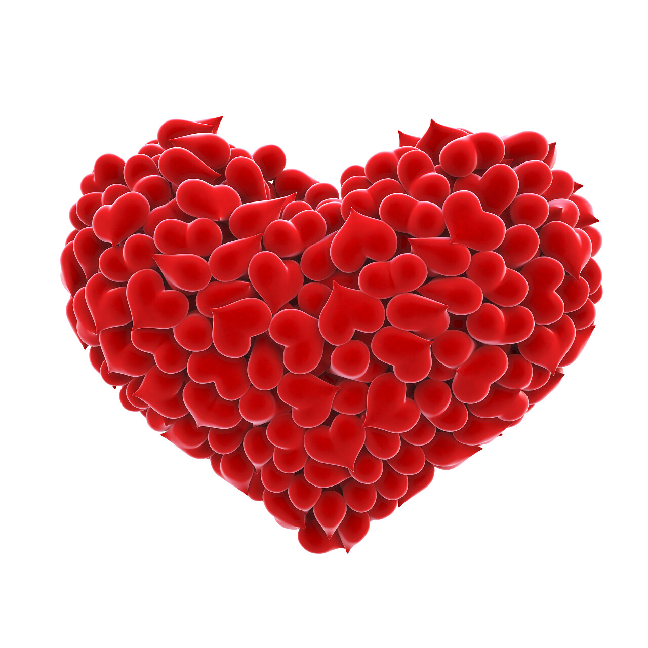 白色背景前一颗天鹅绒的爱心七夕520情人节214情人节