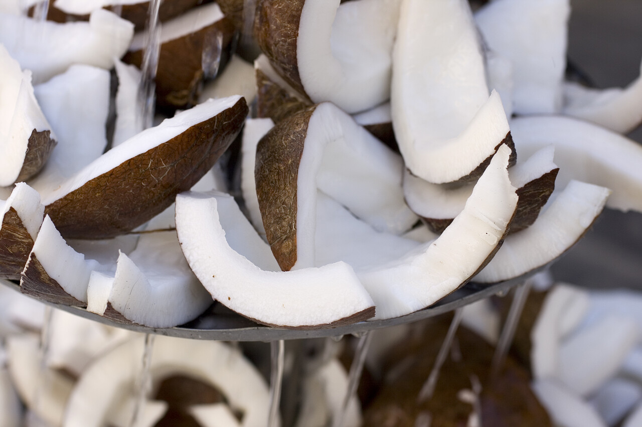 椰子水果热带水果切开椰子水果展示