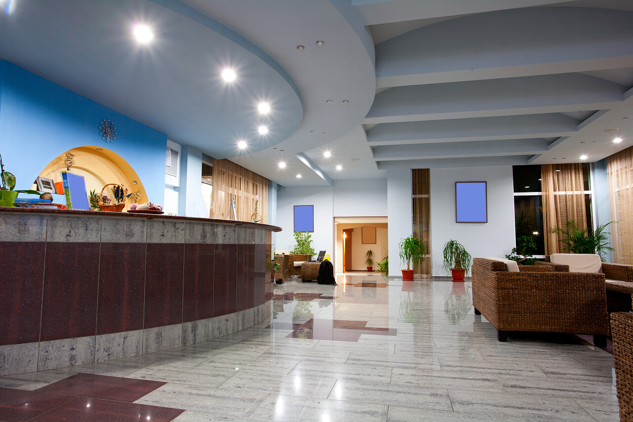 现代风格室内酒店大堂建筑大堂室内设计