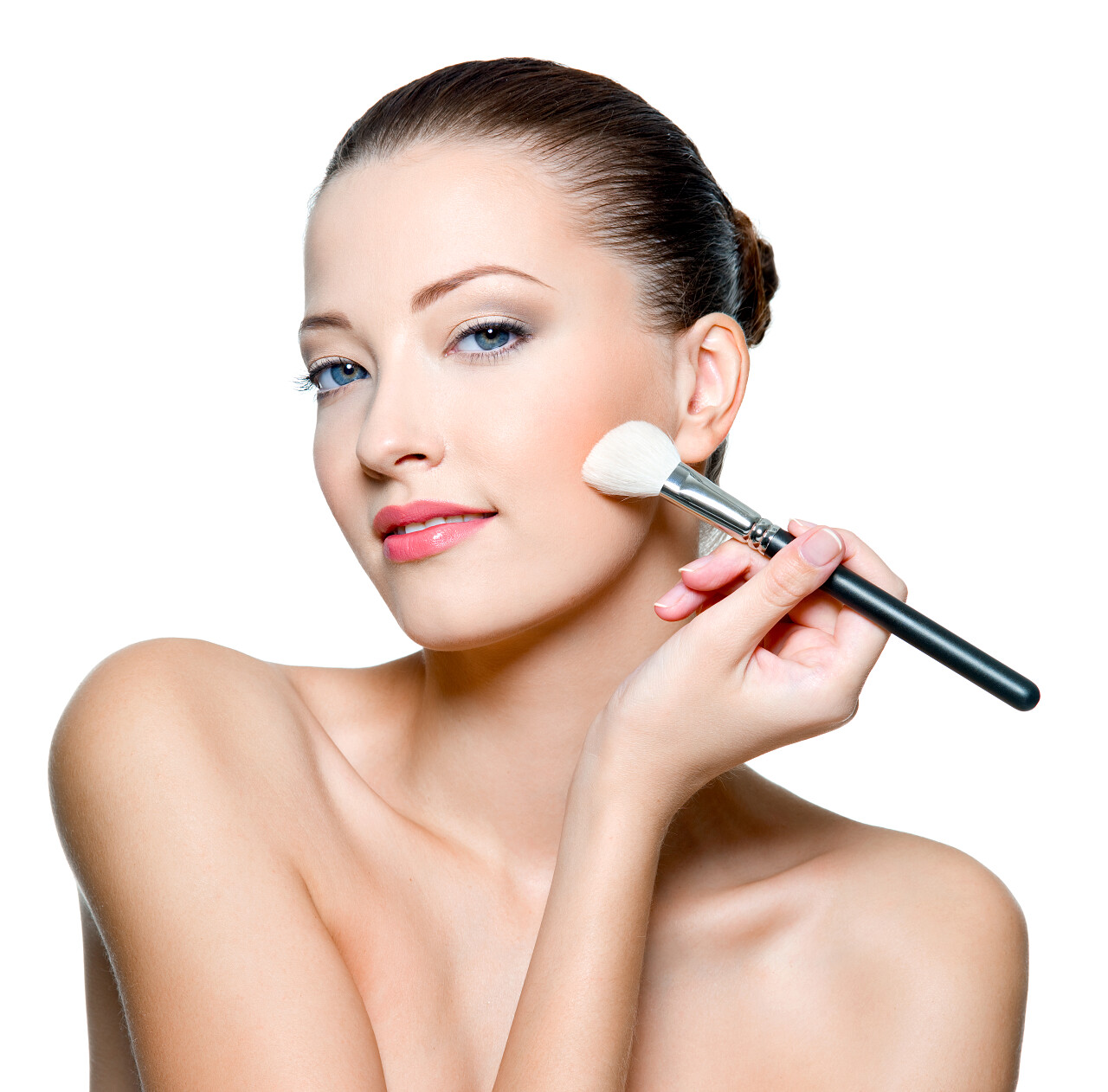 美女刷子刷脸化妆粉底刷美容美容化妆品