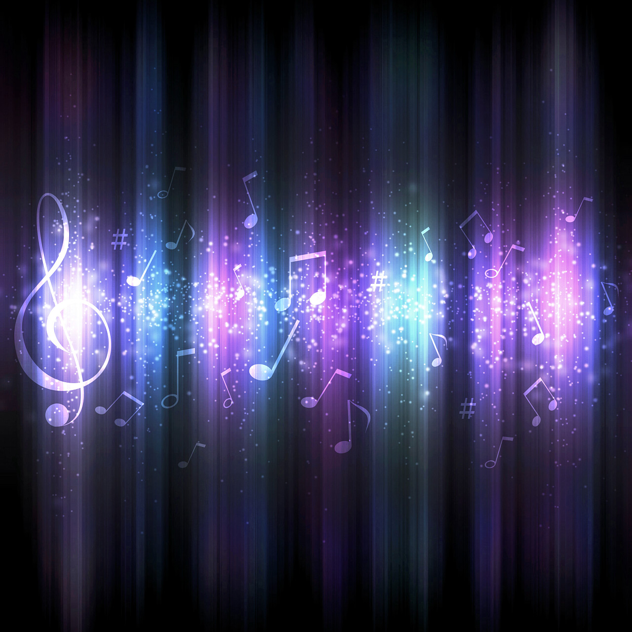 黑色背景彩色音符音符背景音乐背景