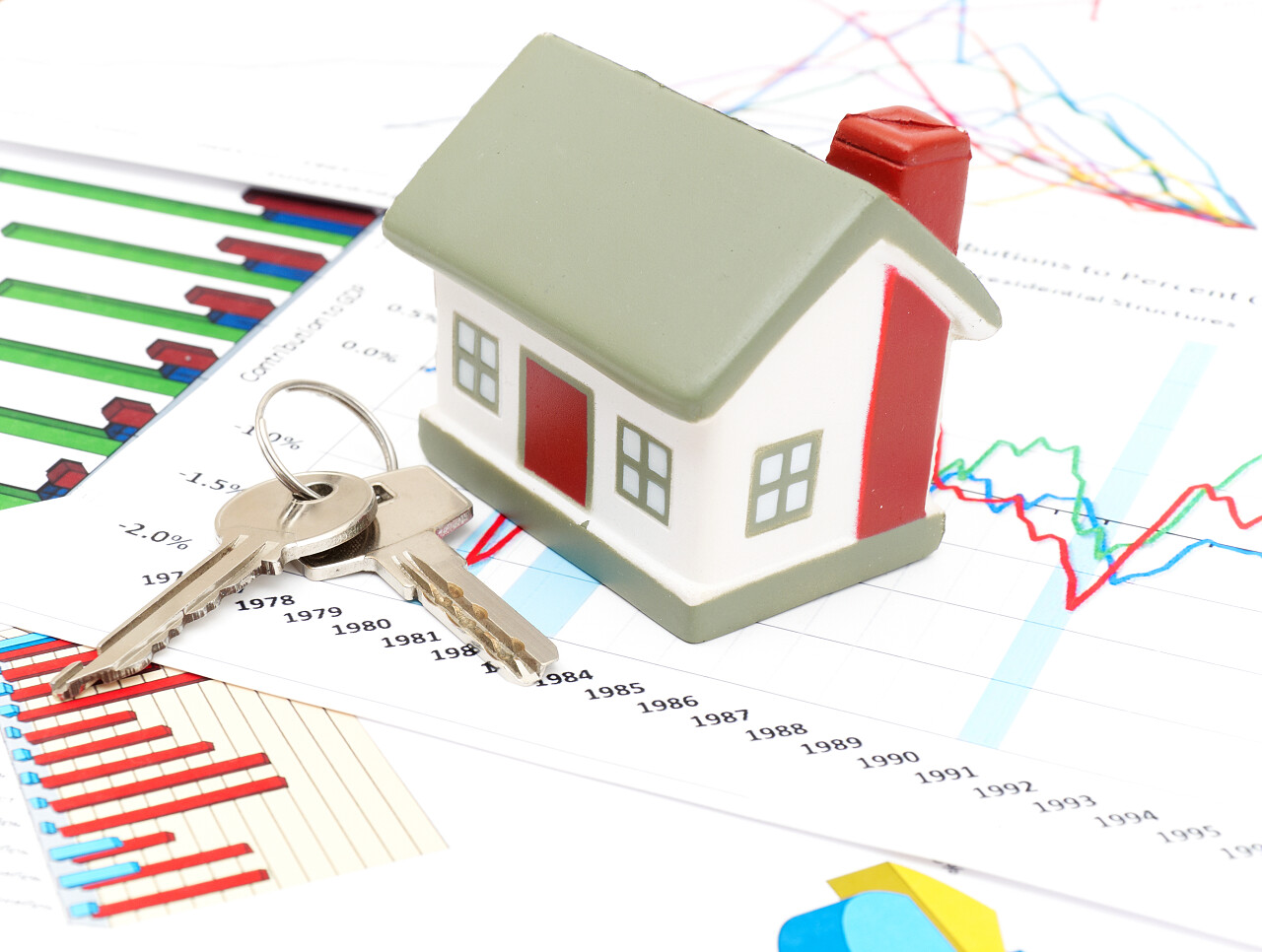 房子模型房产房地产房屋理财钥匙房地产投资