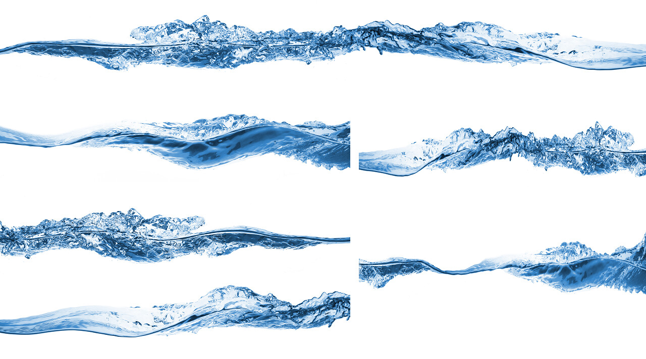 白底水花水浪水流流水