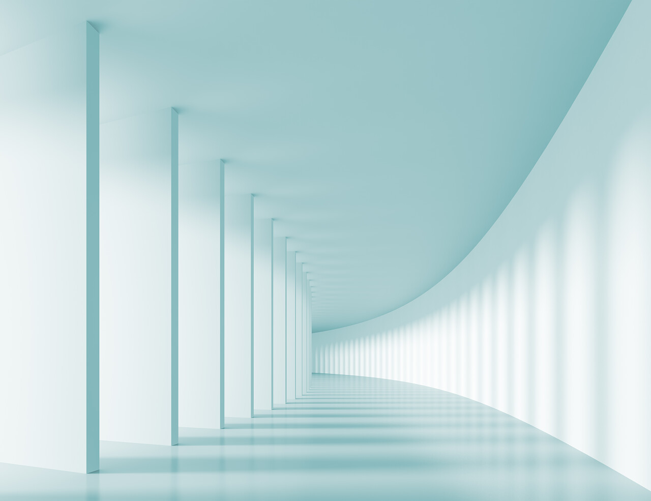 纯净洁白走廊白色墙面通道简约简洁