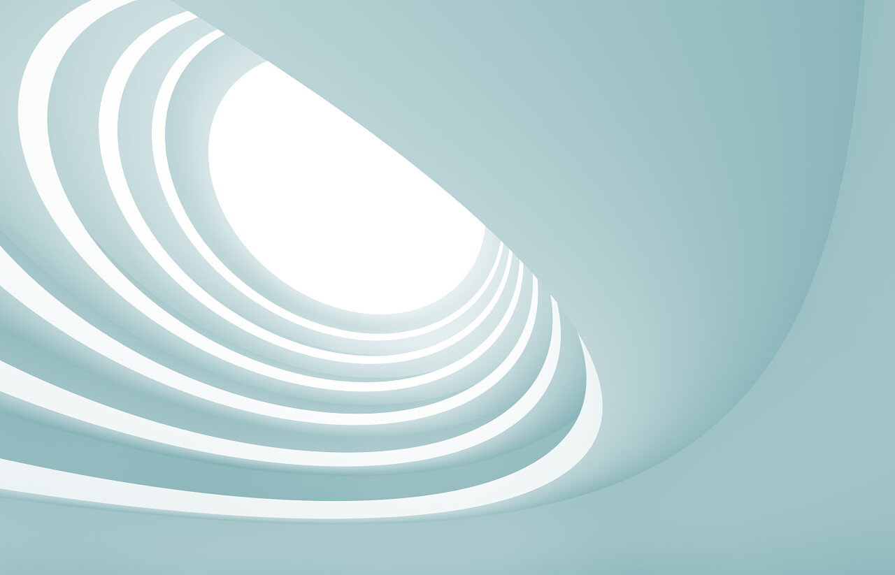 商务简约蓝色大气现代仰视3d建模圆形楼层设计